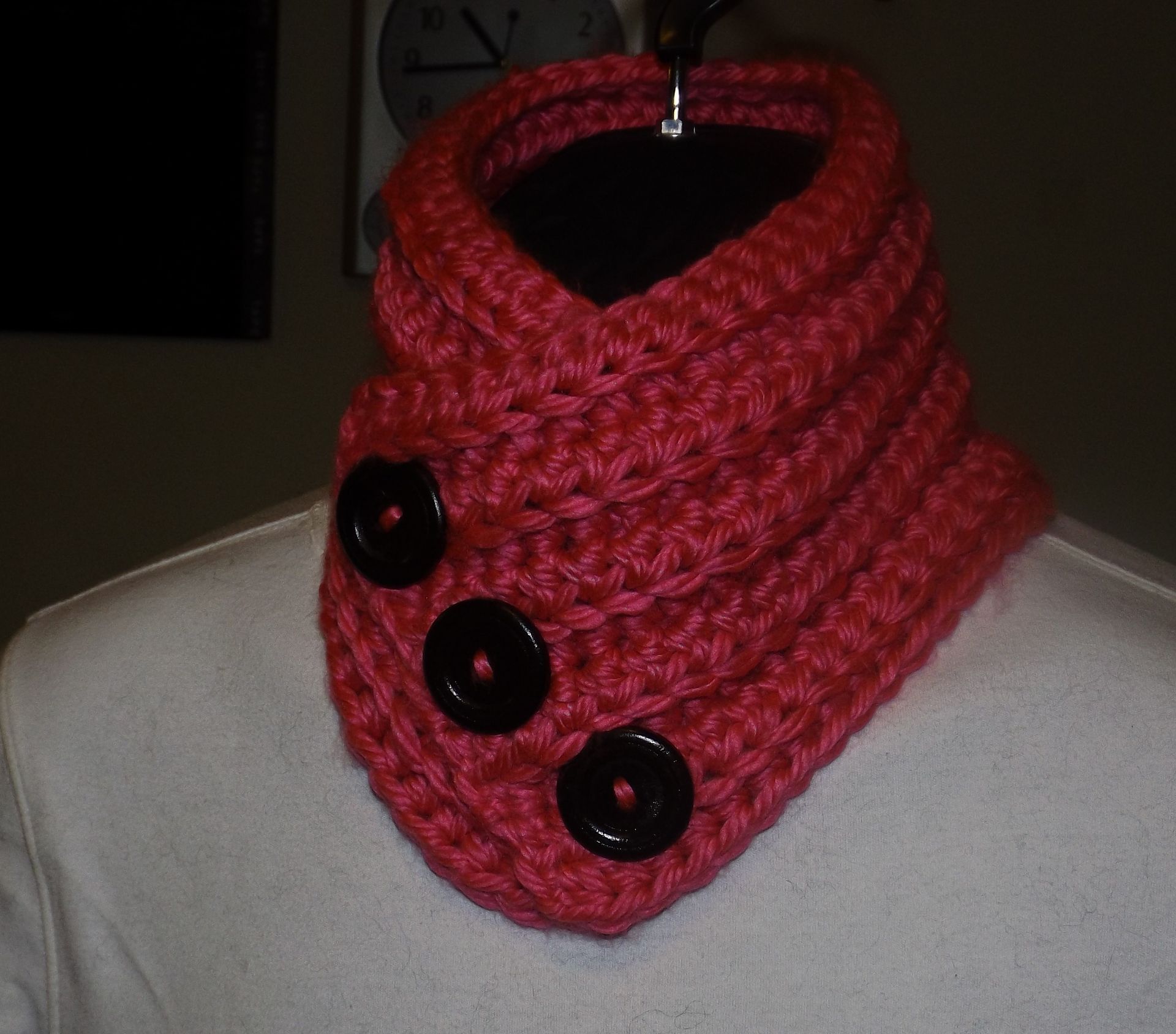 Pink Button Neck Warmer