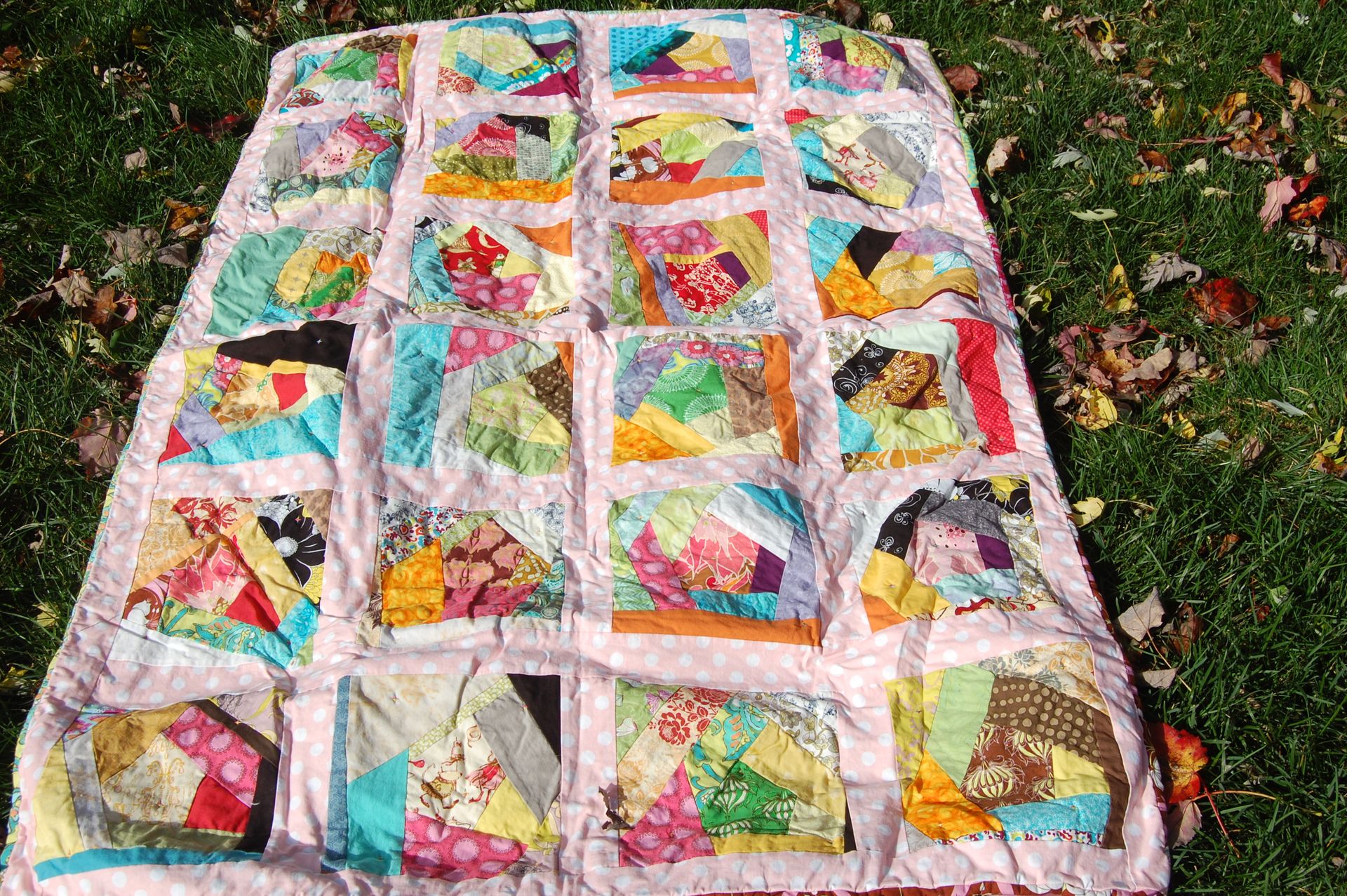 Crazy House Throw Quilt
