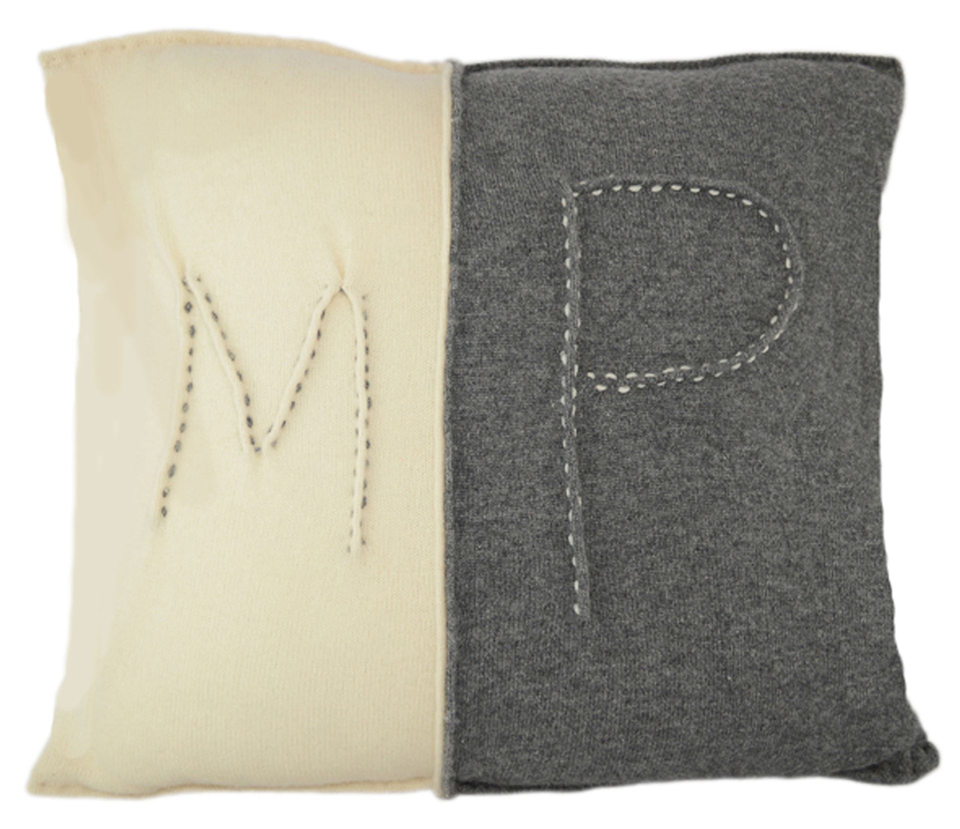 The Sculpted Cashmere Monogram Pillow 4 