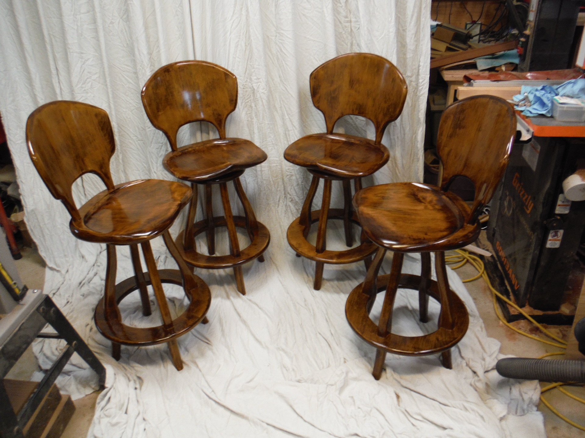 High Back Bar Stool With Swivel 2 