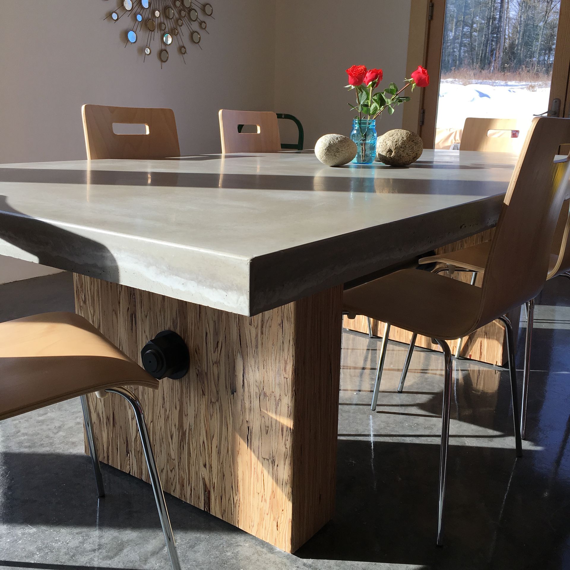 Custom Concrete, Steel & Wood Conference Table. 2 