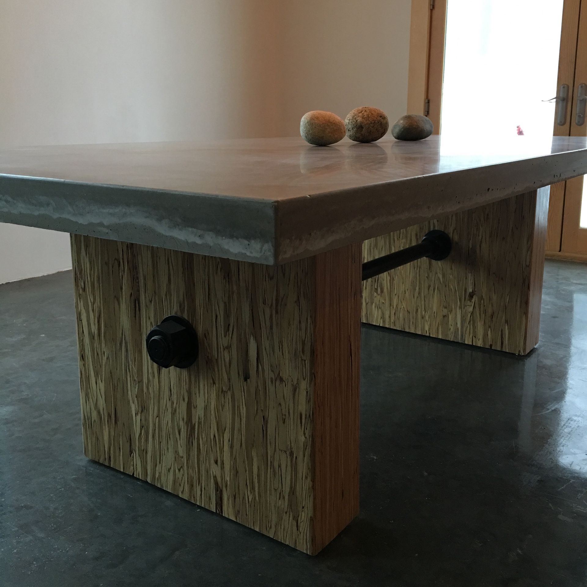 Custom Concrete, Steel & Wood Conference Table.