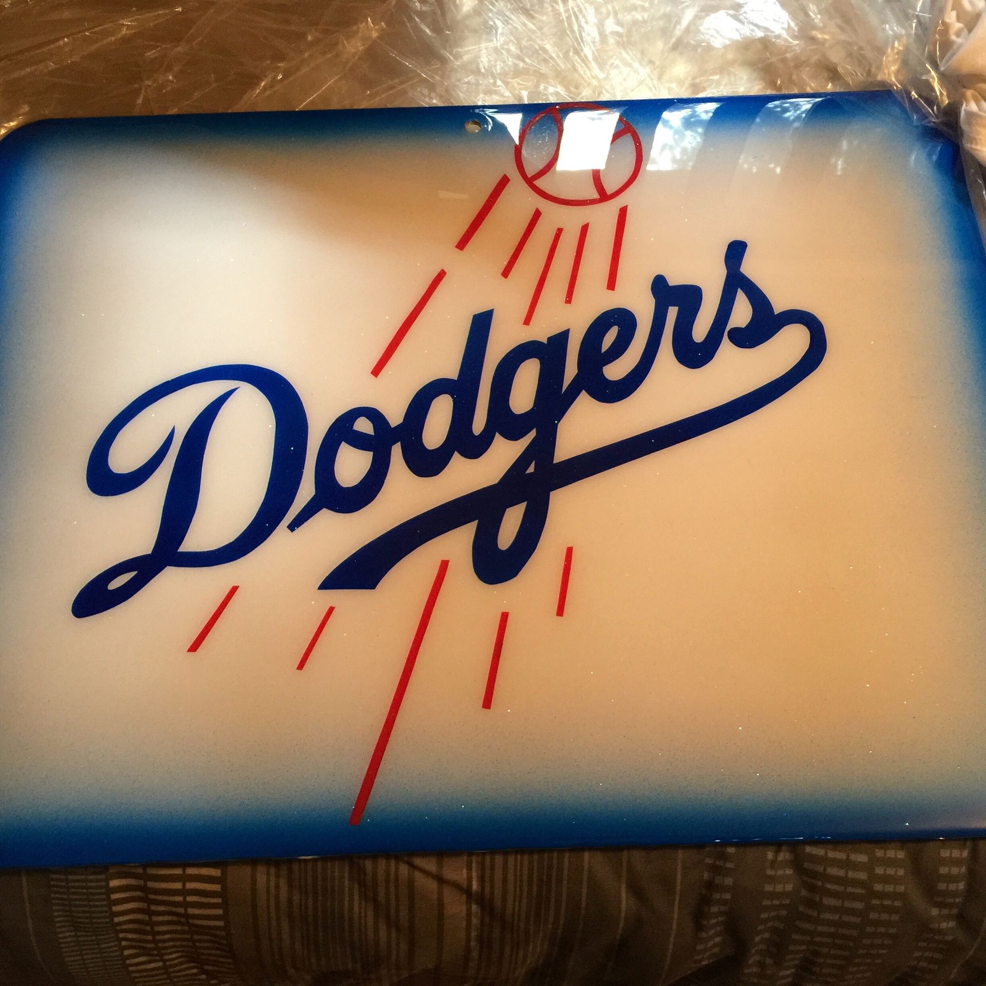 Metal Dodgers Plaque.