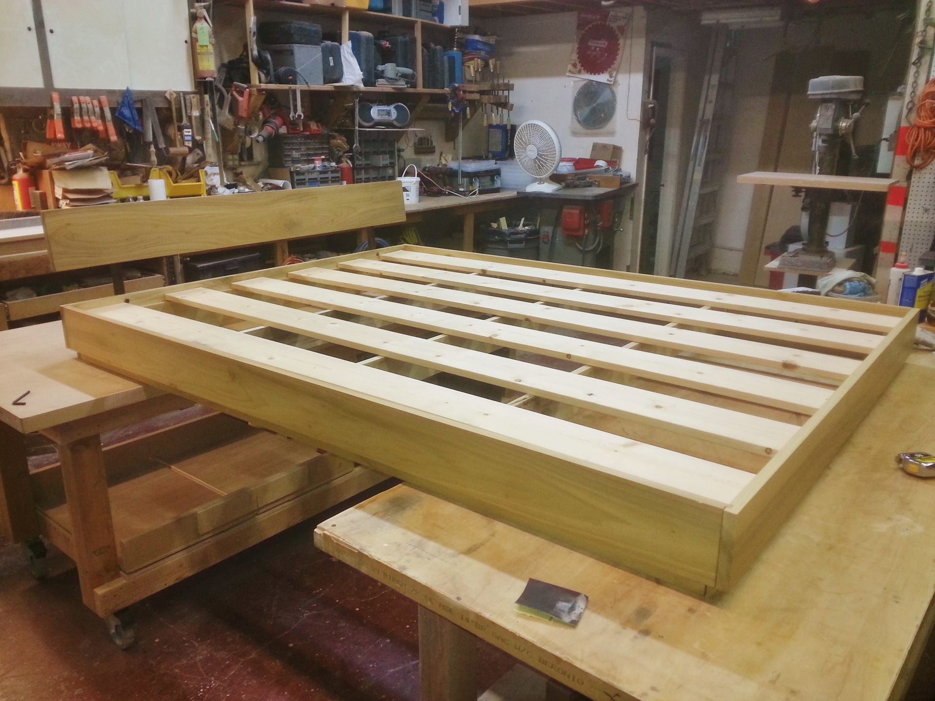 Low Platform Bed With Backboard