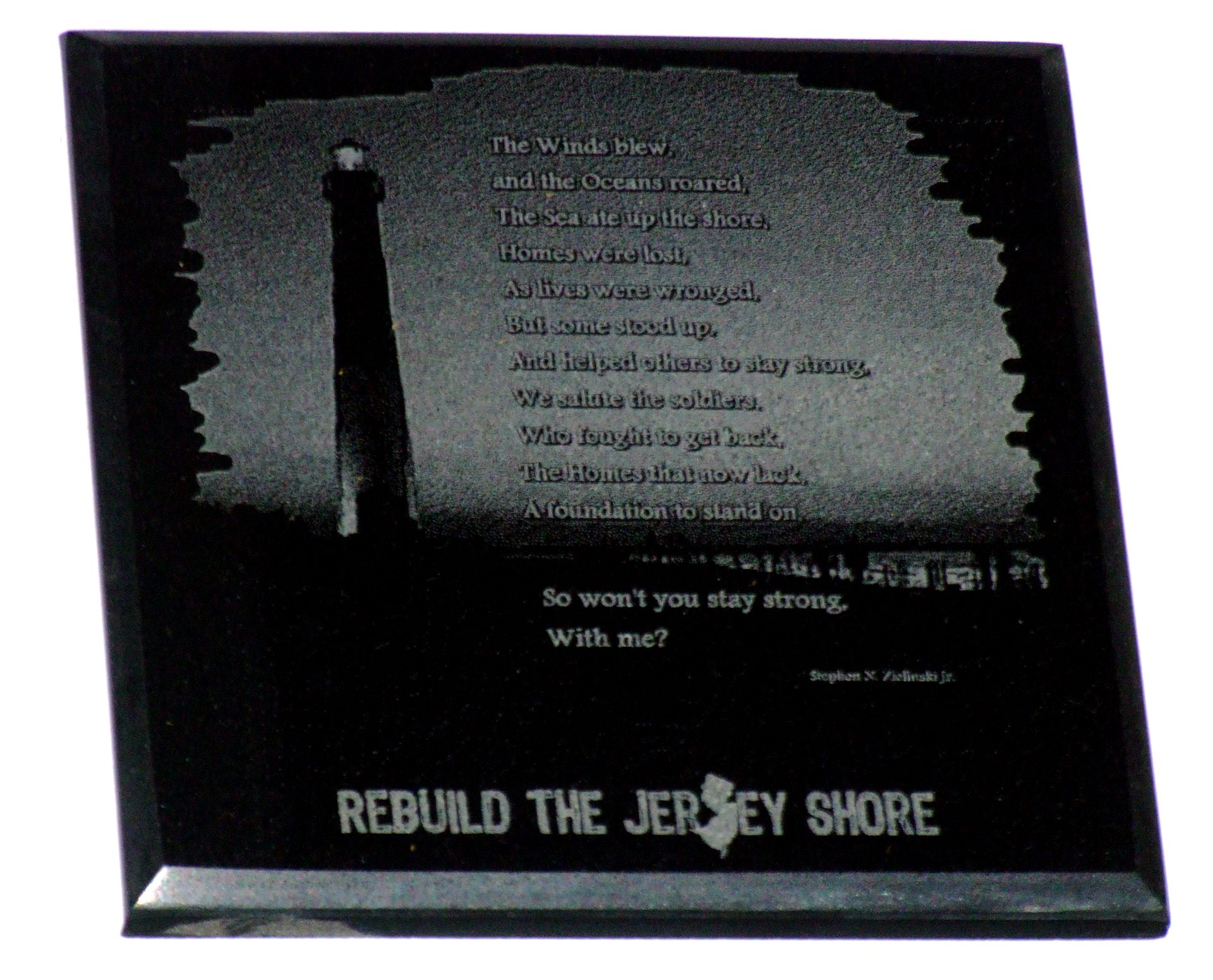 Custom Laser Engraved Black Marble 3