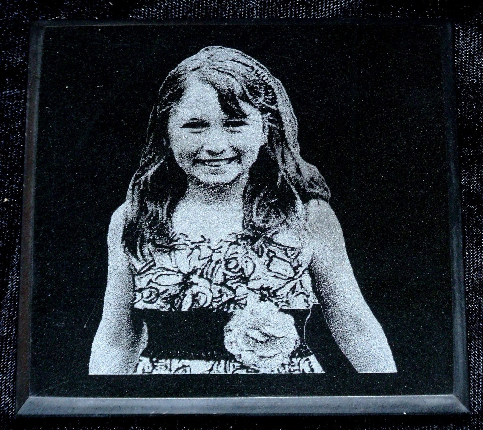 Custom Laser Engraved Black Marble 5