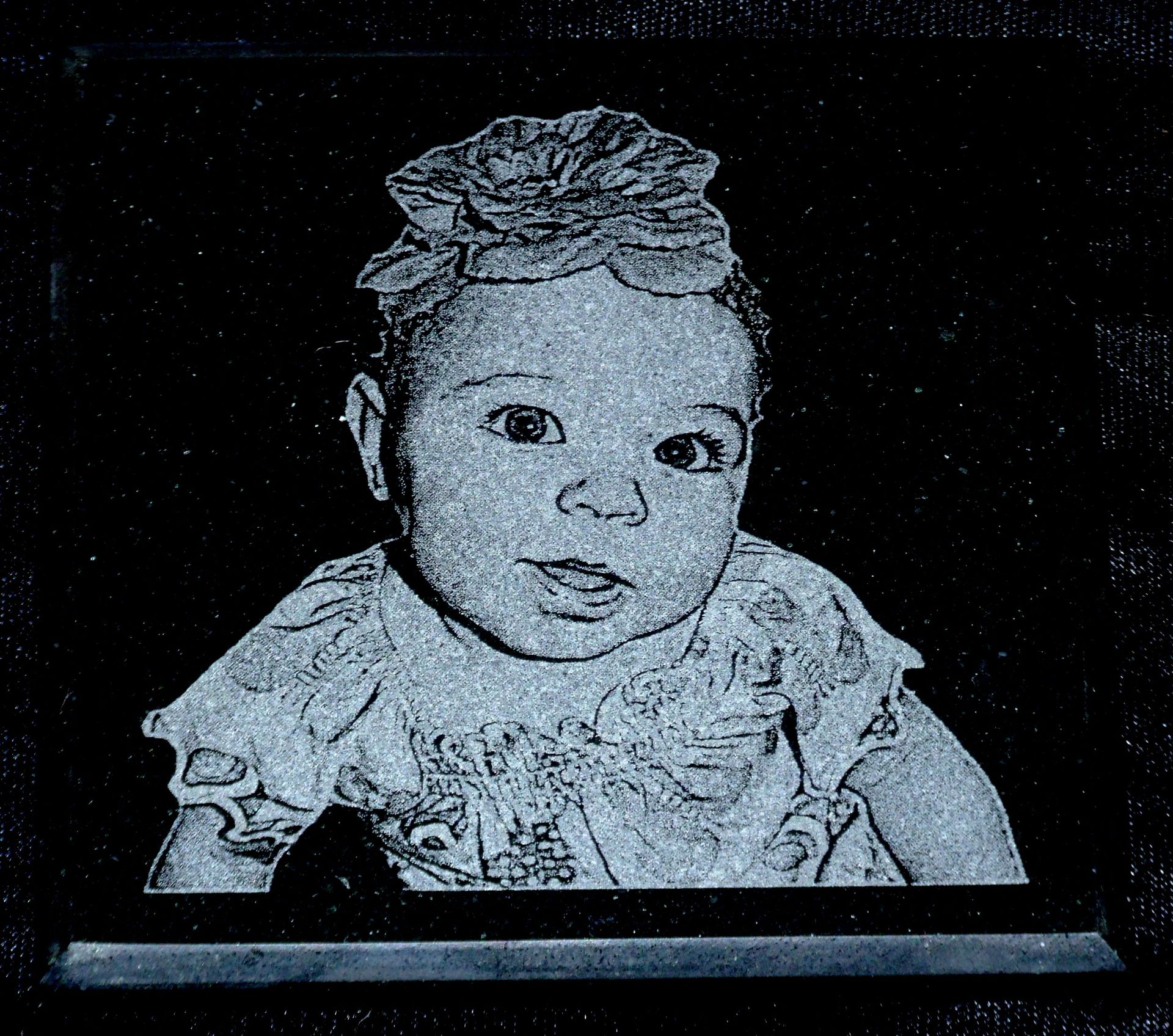 Custom Laser Engraved Black Marble 6