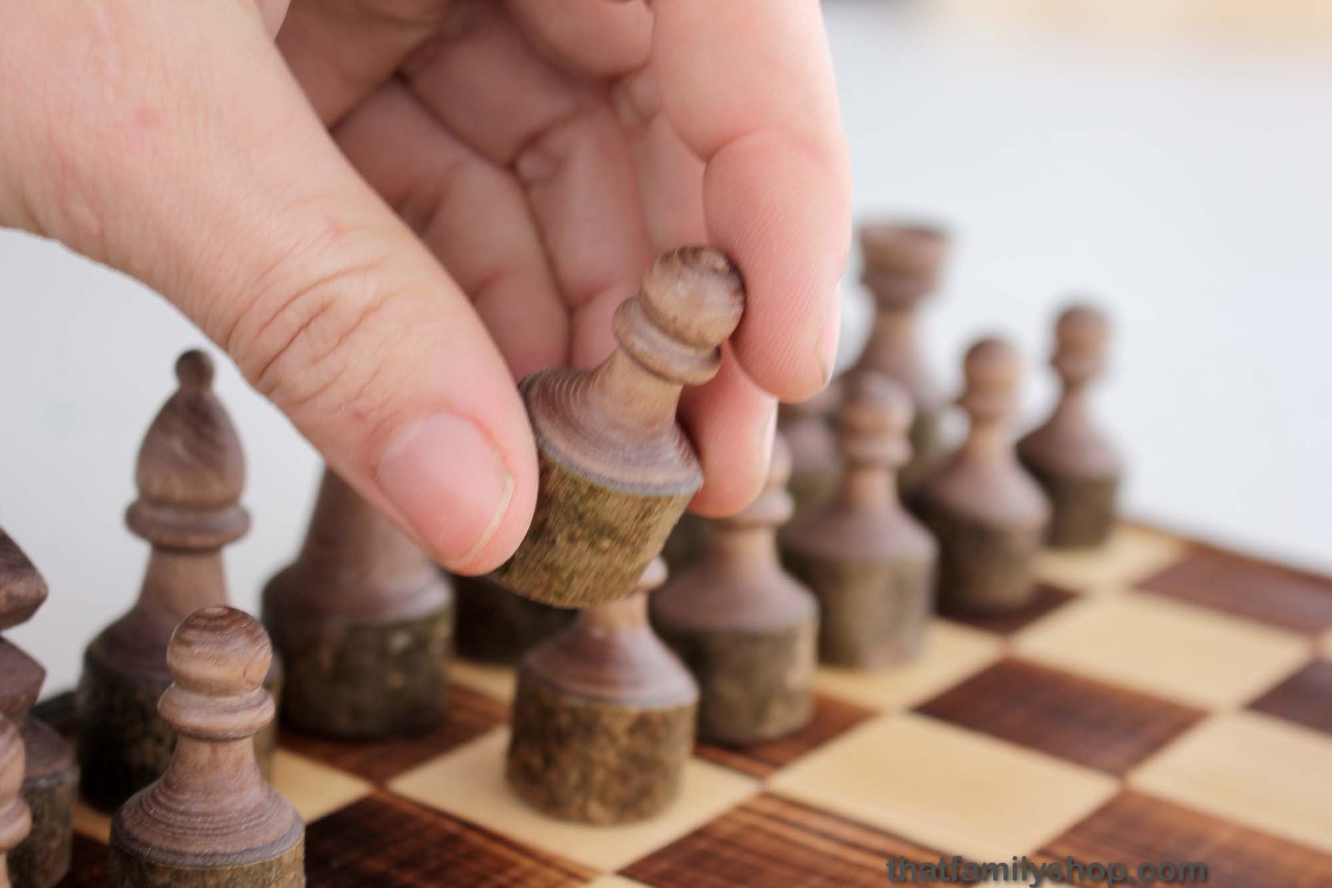 Handcrafted Rustic Log Chess Set With Board 2