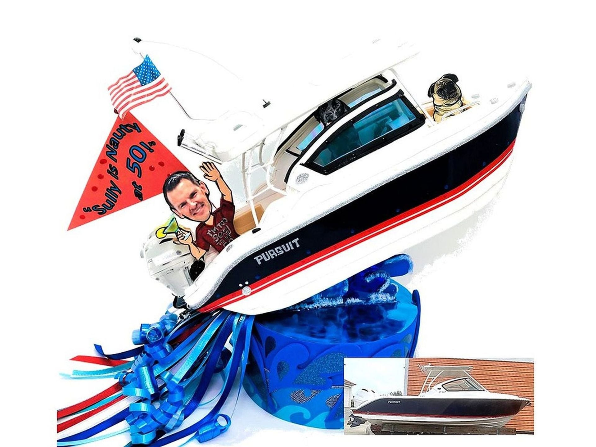 Nautical Birthday Personalized Cake Topper, Boating Cake Toppers 3