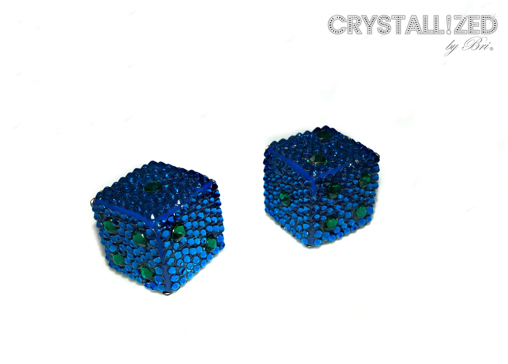 Crystallized Dice Pair Game Size Any Color Bling European Crystals Bedazzled 3 