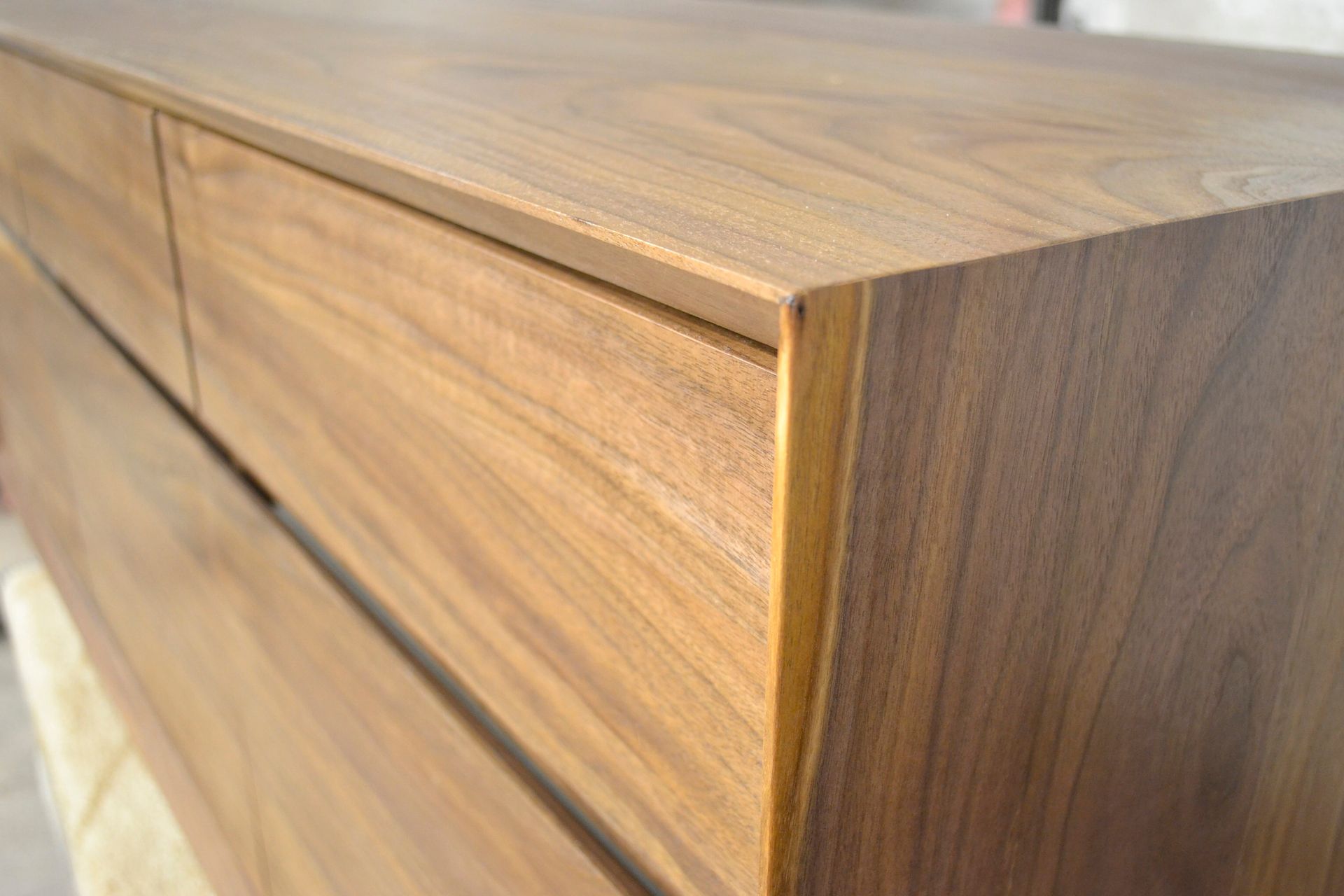 Modern Floating Walnut Credenza 5 