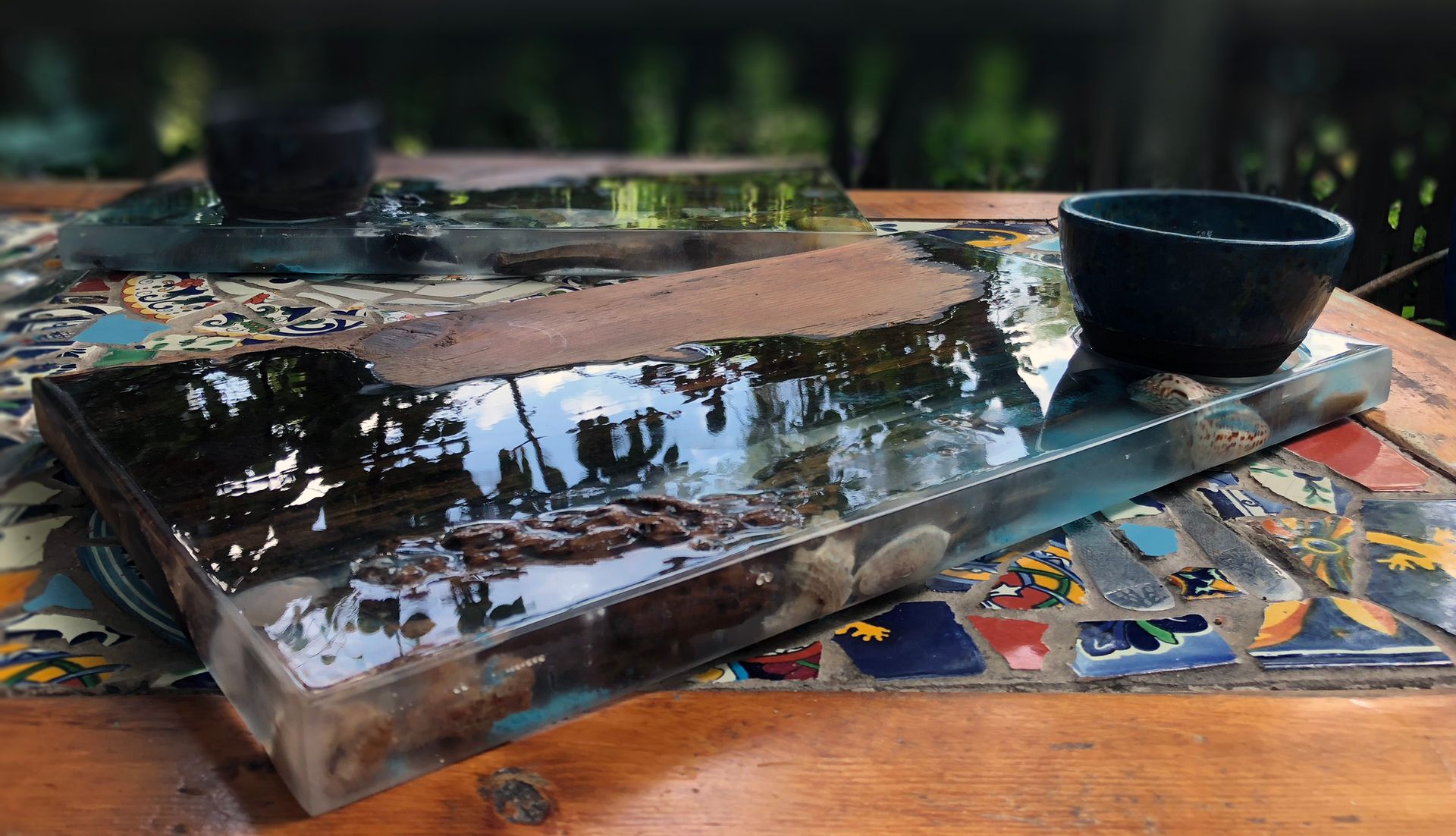 Rustic Wood Epoxy Resin Serving Boards 5