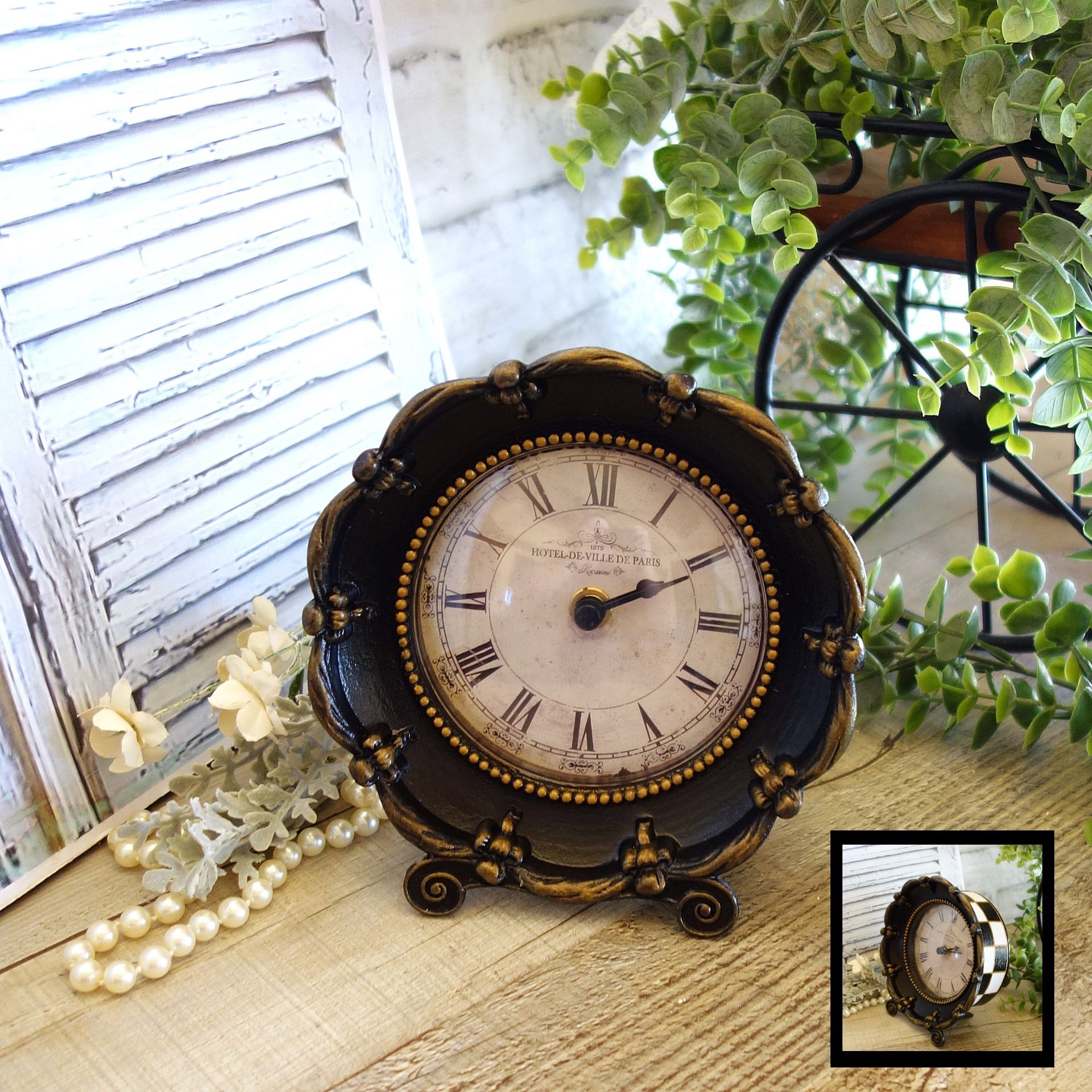 Courtly Clock Checked Clock Hand Painted Black And White Checks Clock 6 