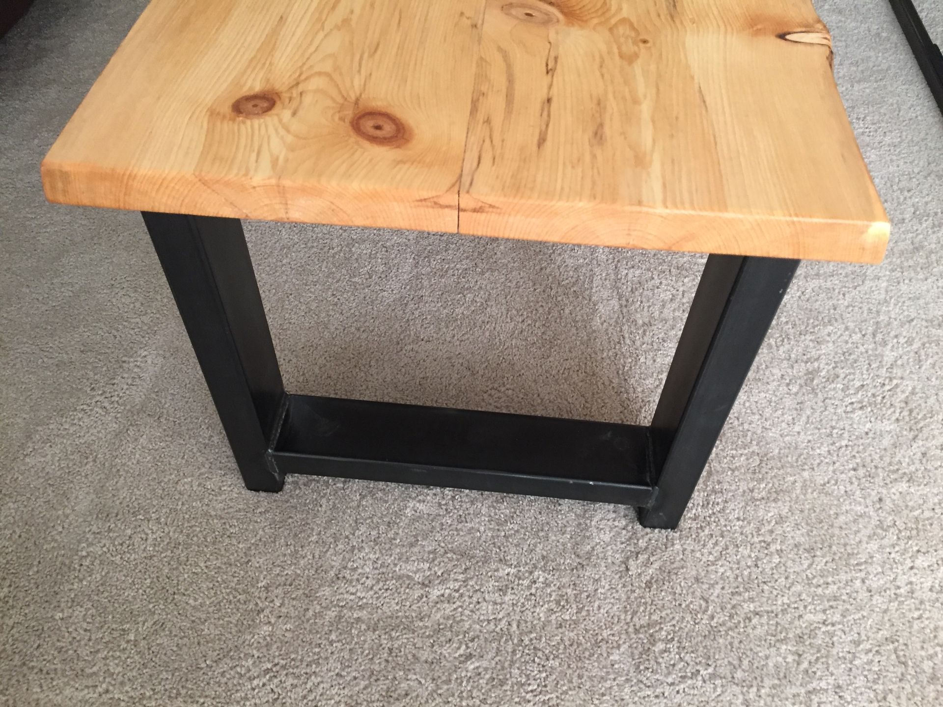 Live Edge Beetle Kill Pine Wood Top Coffee Table W/ Steel Frame - Handmade In Denver 5 
