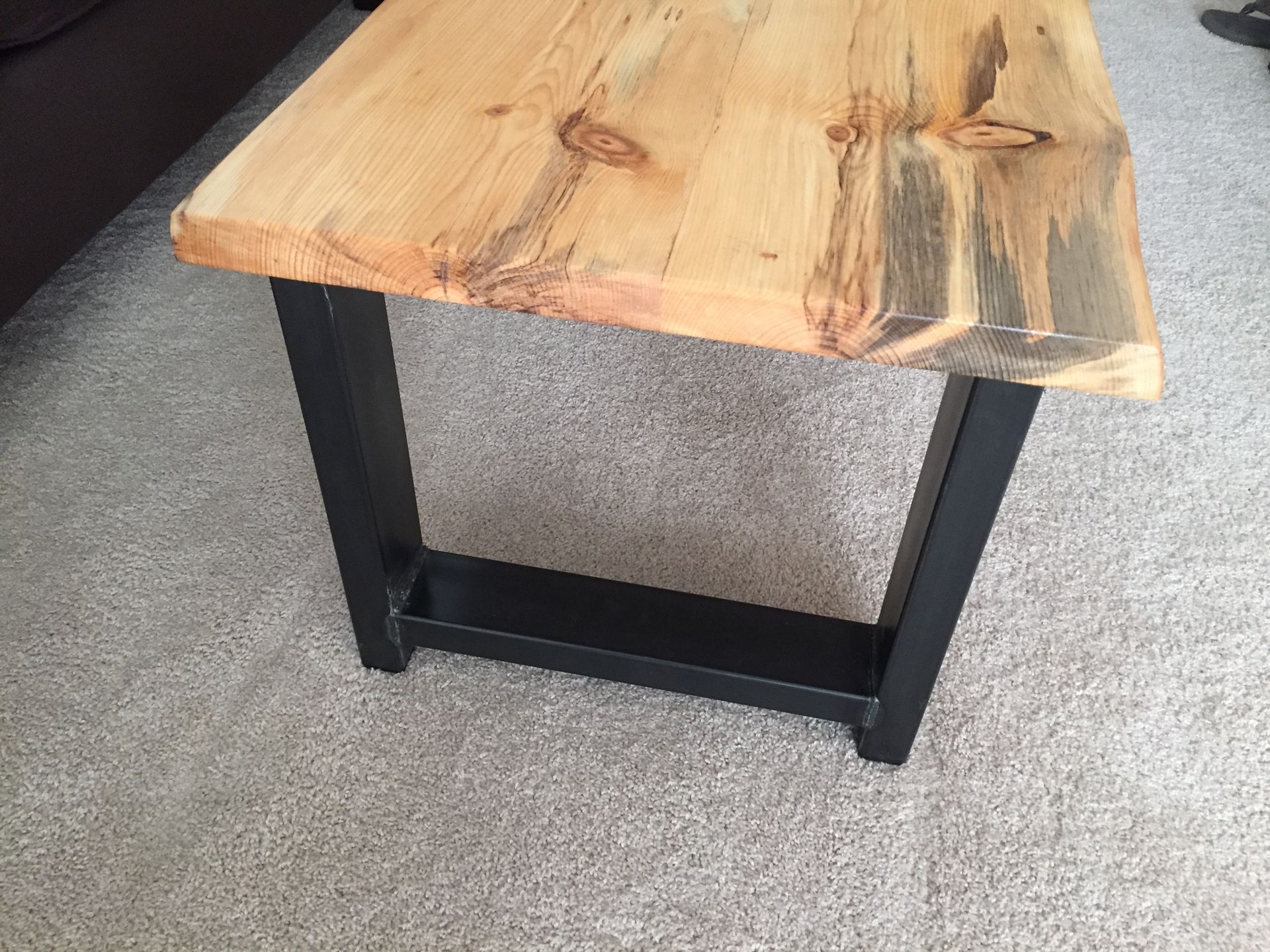 Live Edge Beetle Kill Pine Wood Top Coffee Table W/ Steel Frame - Handmade In Denver 6 