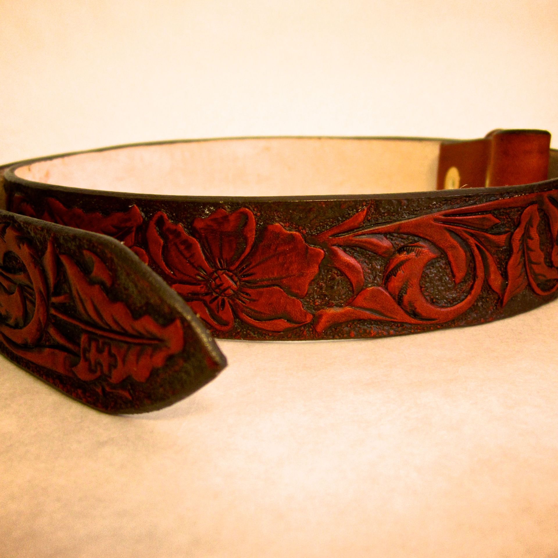 Hand Tooled Leather Belt
