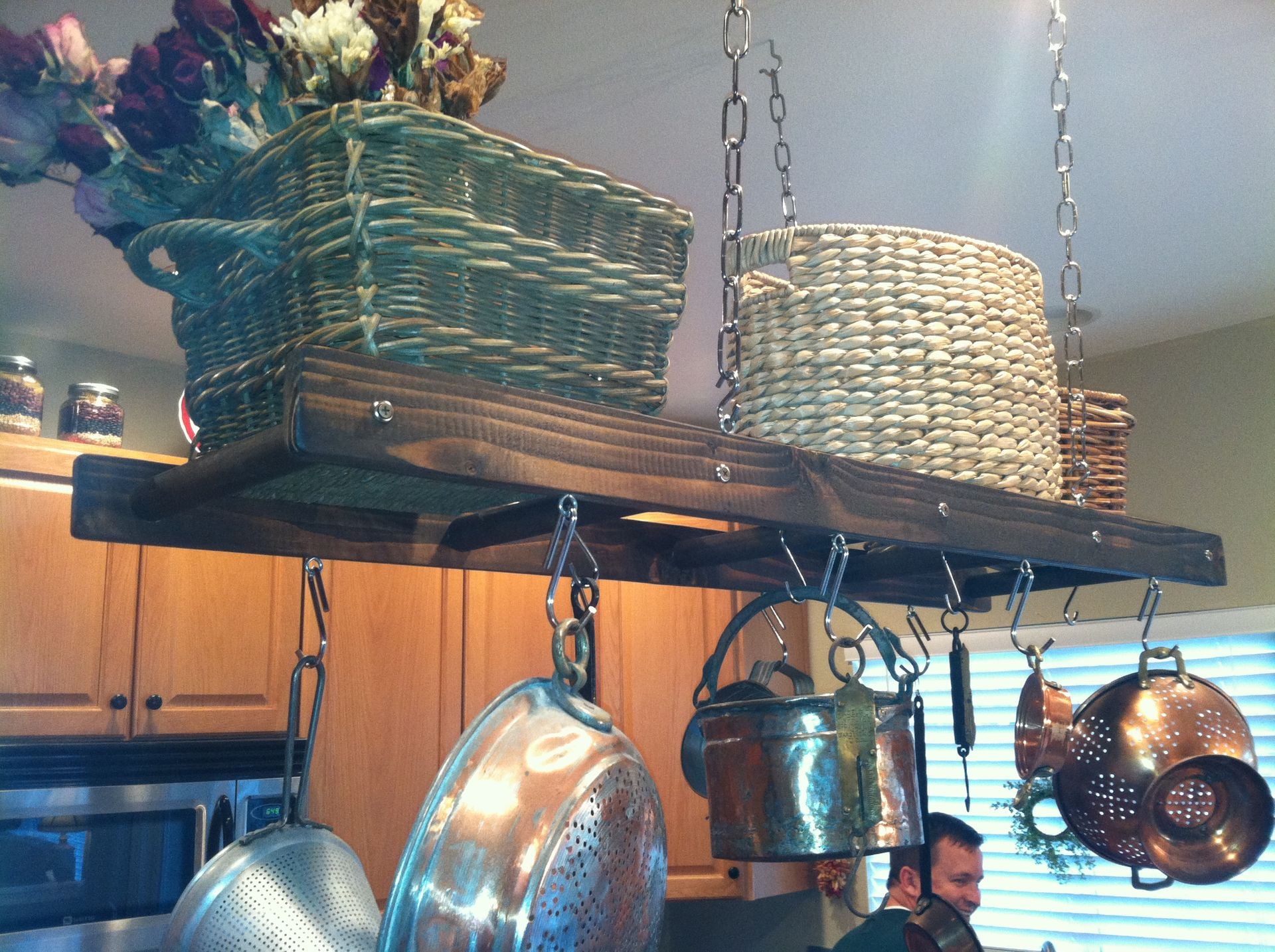 Rustic Ladder Pot Rack