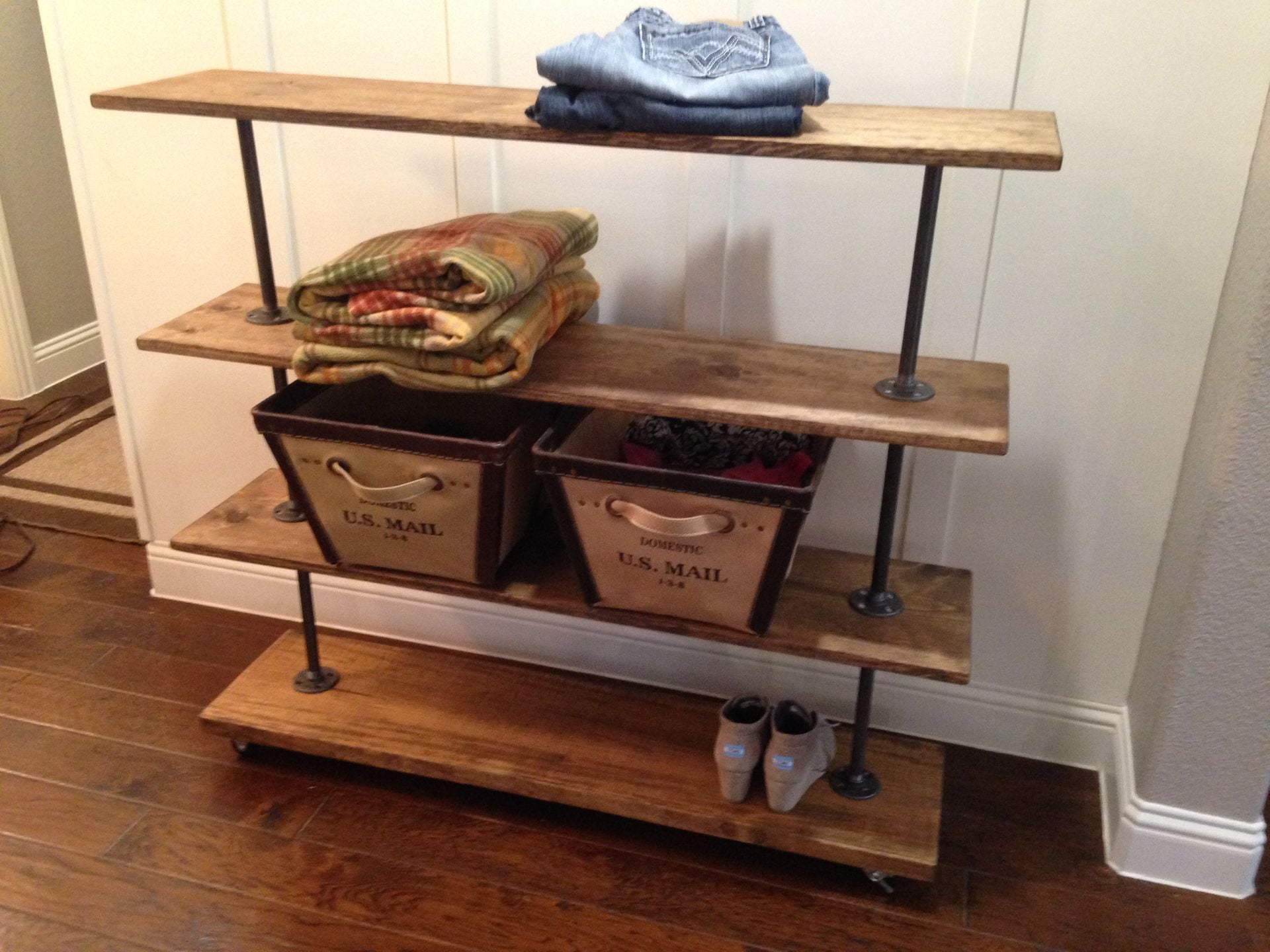 Rolling Storage Cart With Four Shelves