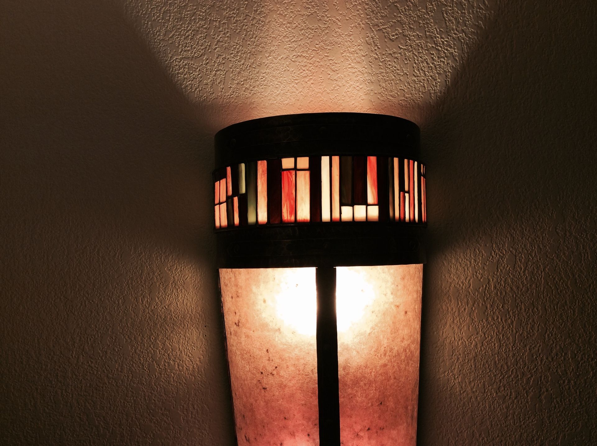 Copper,Mica And Stained Glass Sconces 2 