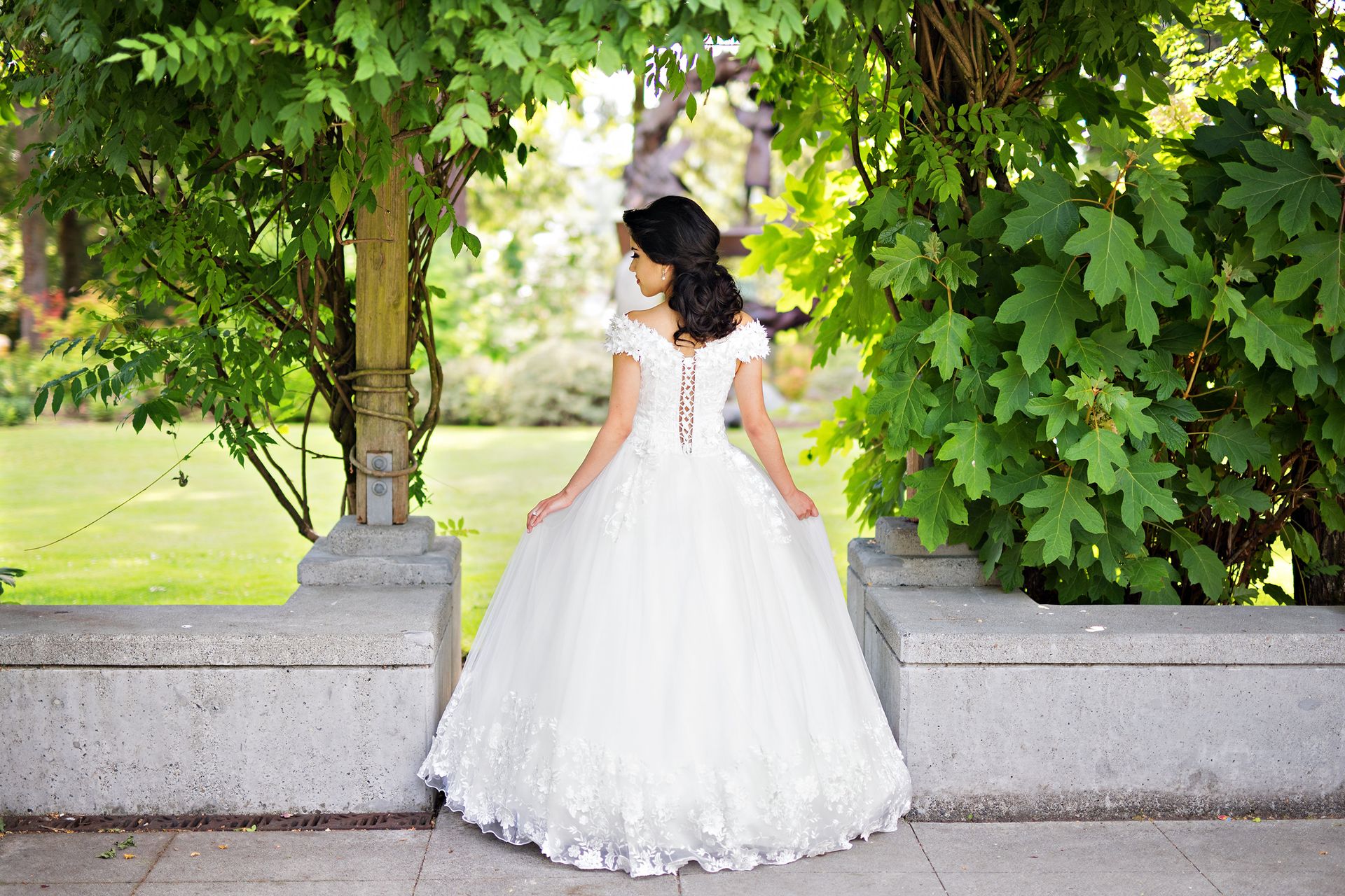Sample Sale/ Off Shoulder Lace Ball Gown With 3d Flowers (Style #Alice Pb146) 5