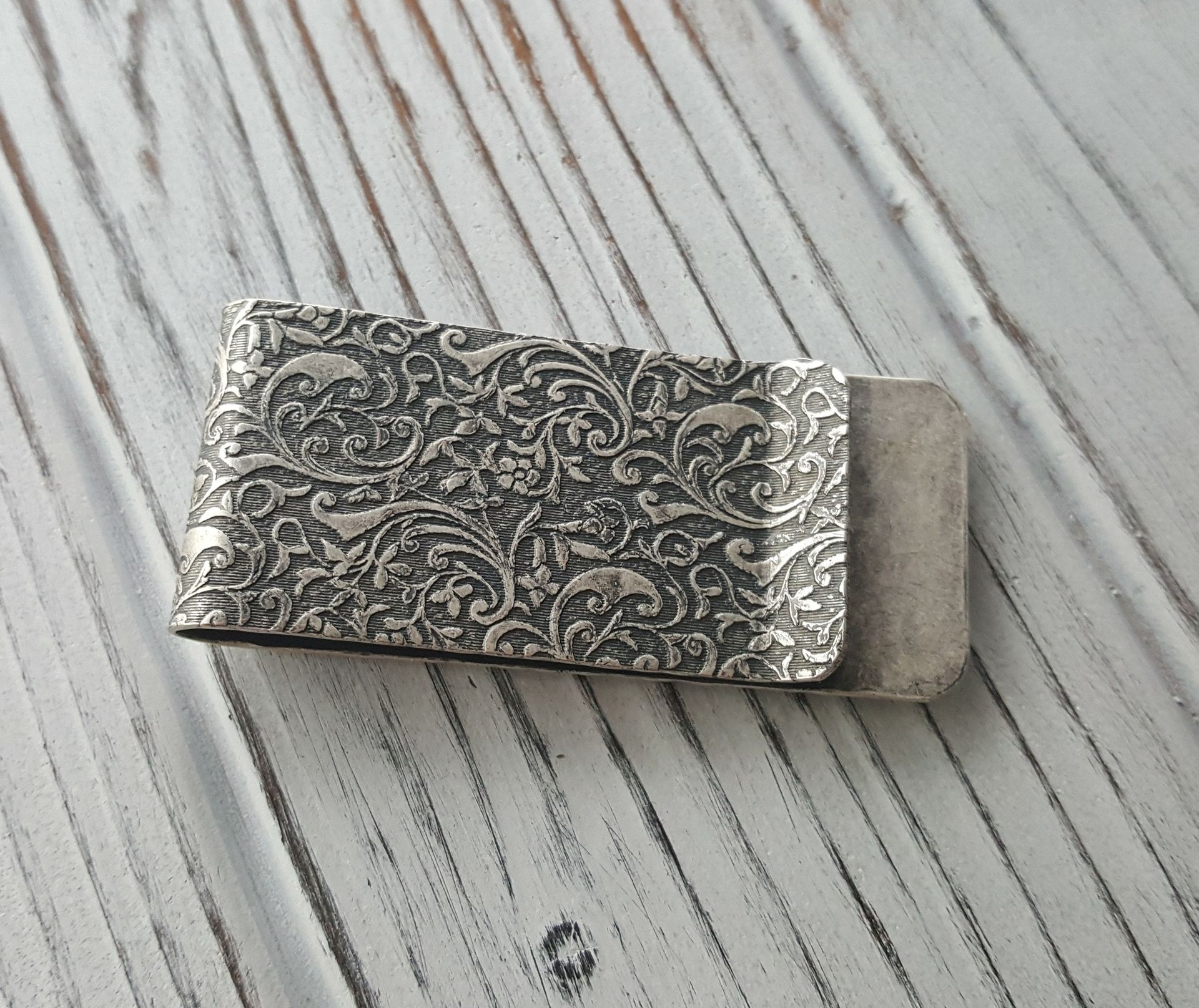 Handmade Oxidized Silver Arrow Money Clip