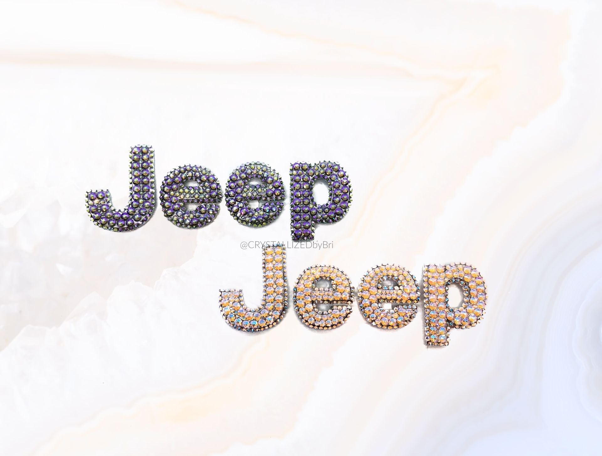 Jeep Crystallized Car Emblem Letters Bling Genuine European Crystals Bedazzled 2