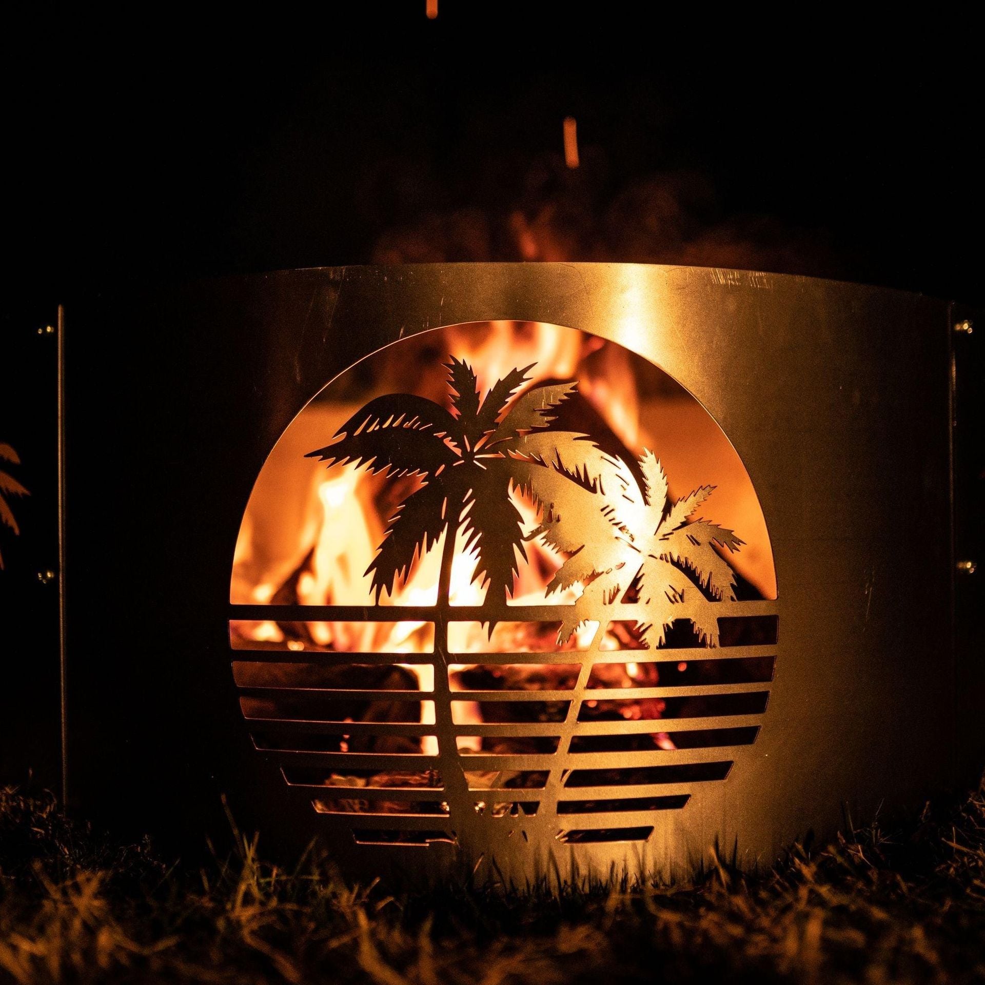 Personalized Tropical Scene Fire Pit Ring 3 