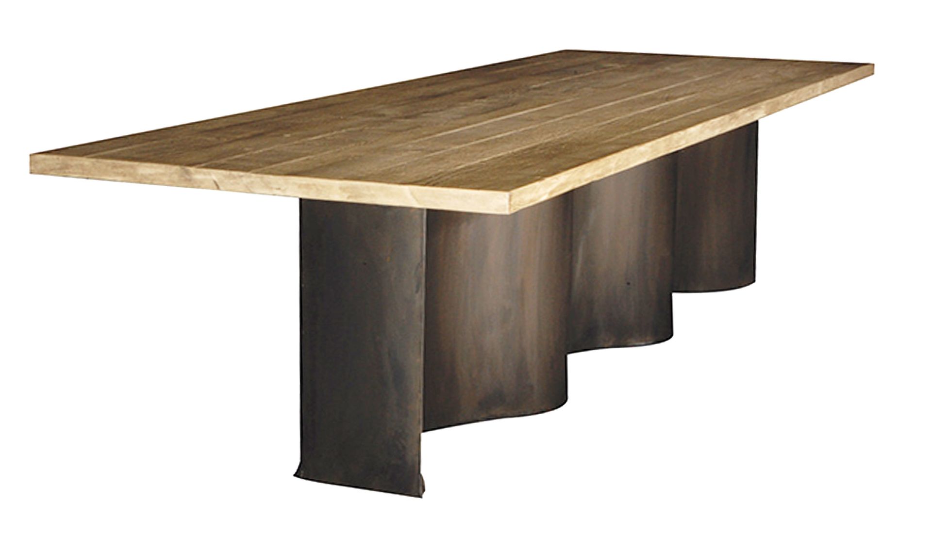Reclaimed Wood And Steel Dining Table