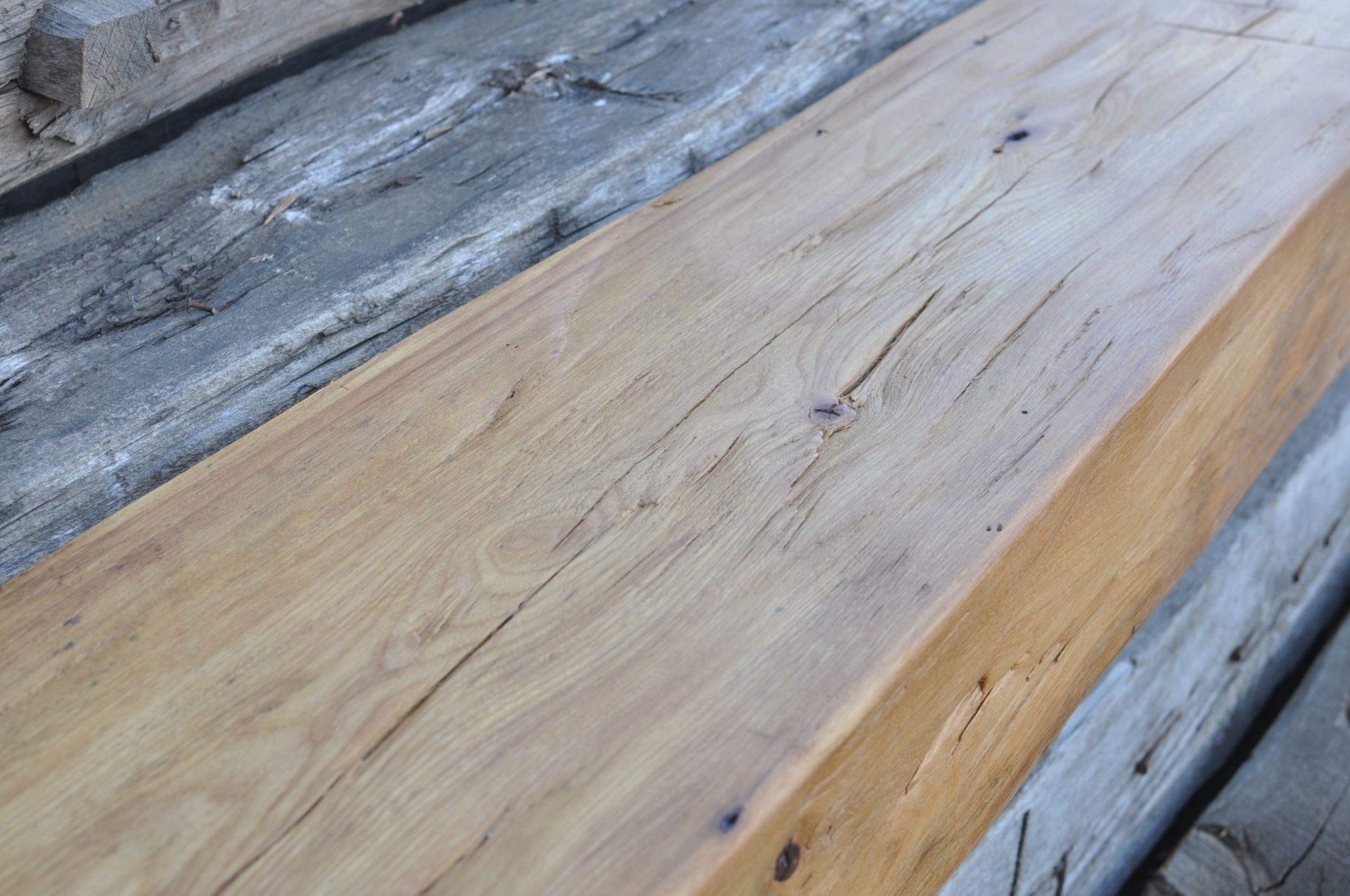 Rustic Fireplace Mantel - Rare 1800s Rectangular, Elm Hand Hewn 5