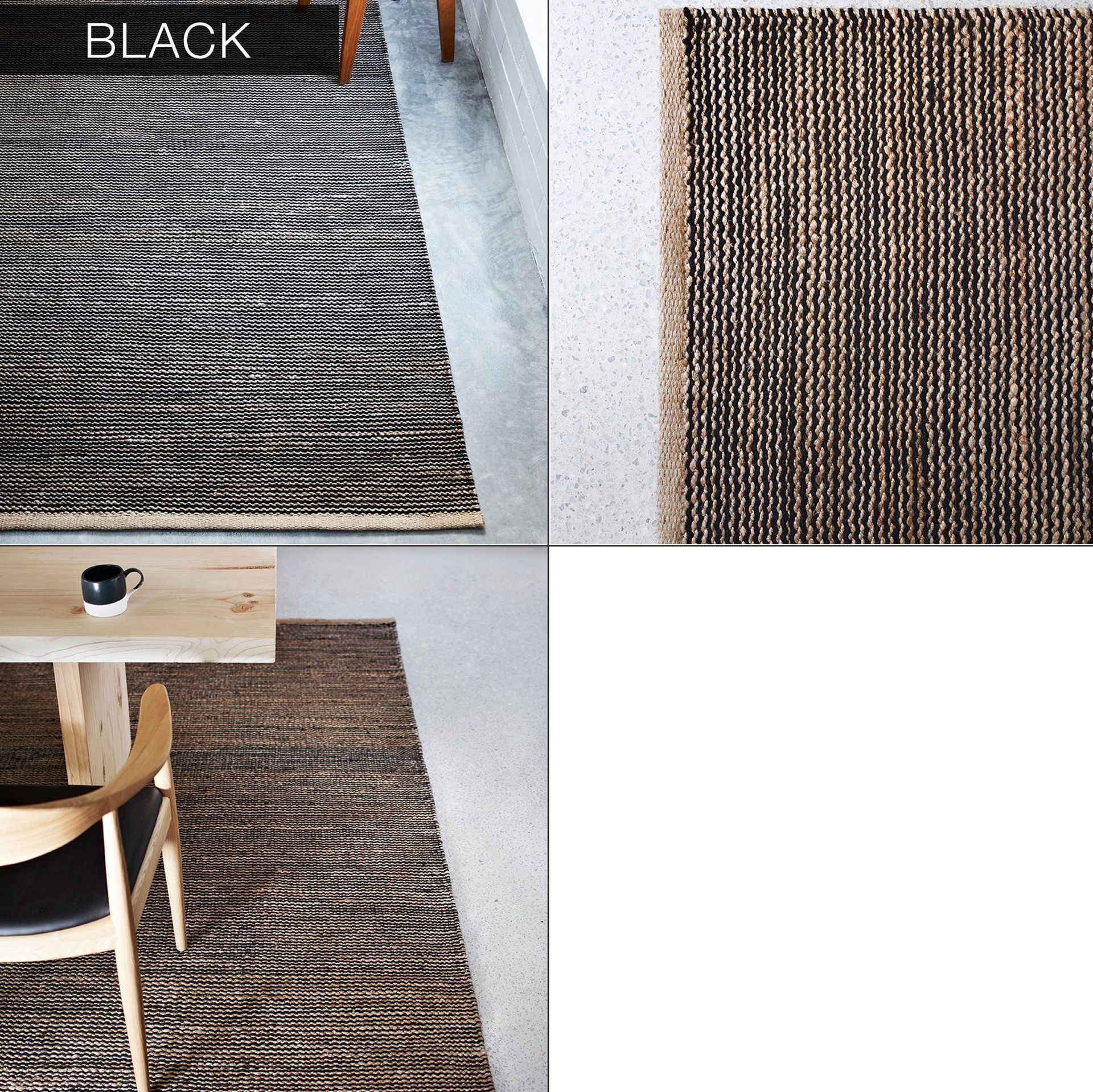 Handmade Flat Weave Hemp Rug- White 2 