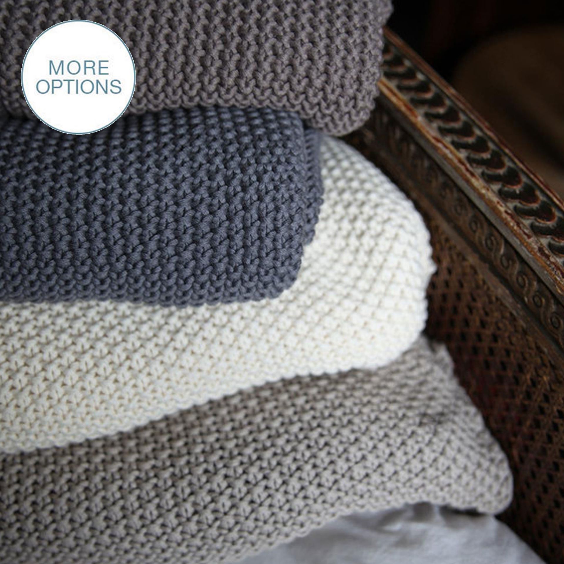 Handmade Chunky Crochet Knit Throw- Charcoal