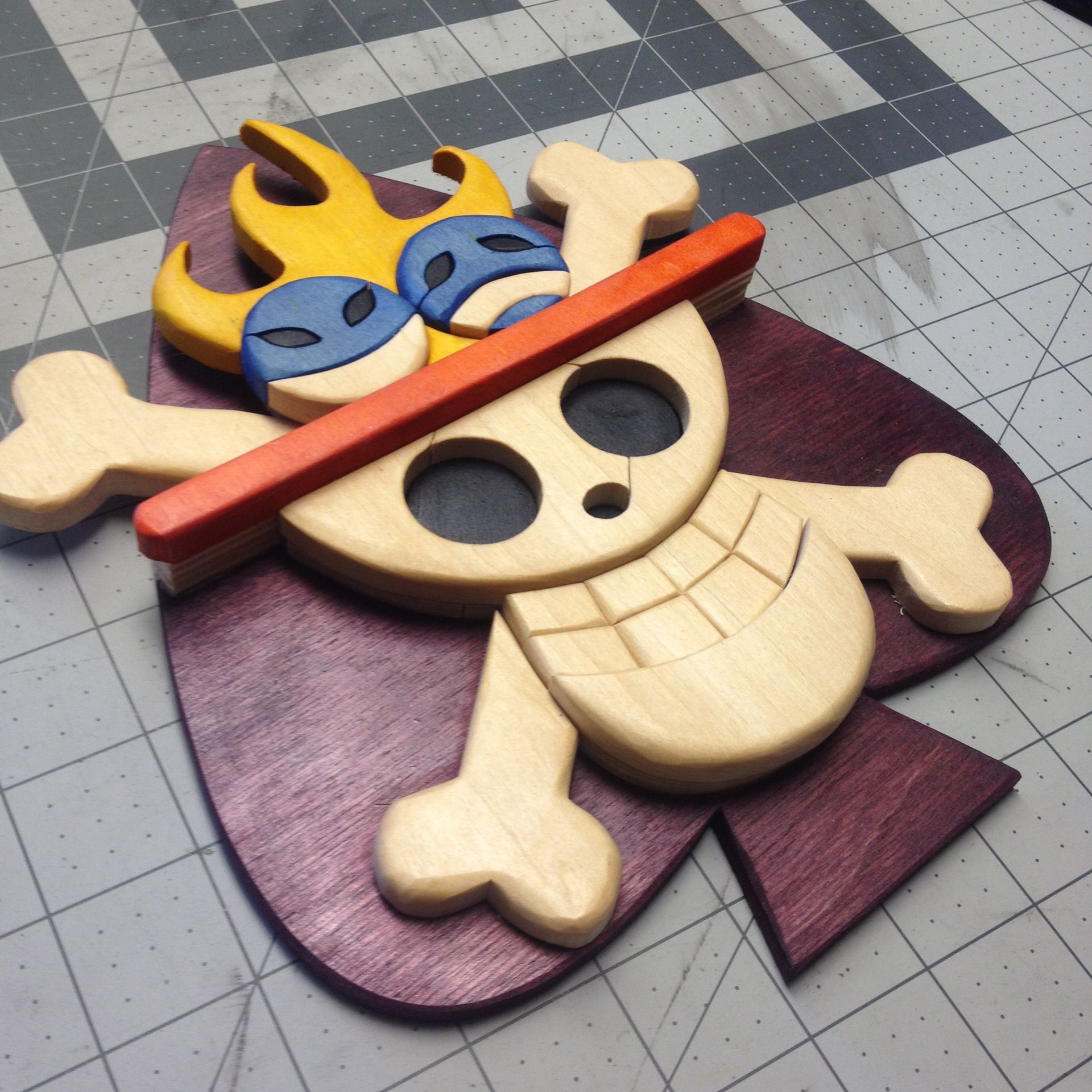 Wooden One Piece Spades Jolly Roger