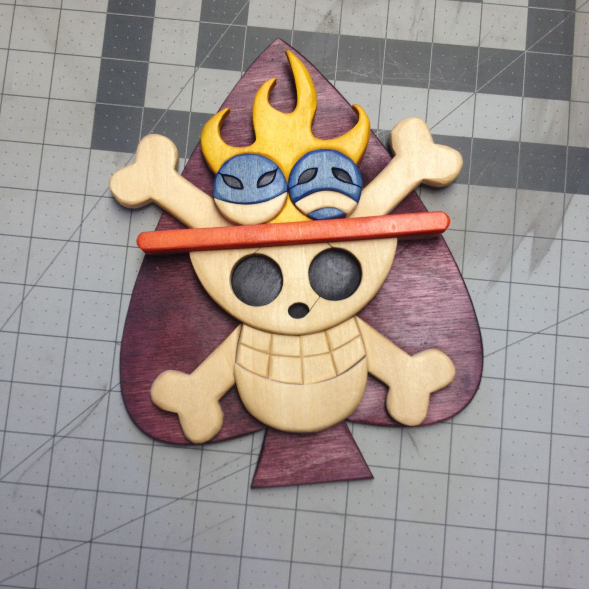 Wooden One Piece Spades Jolly Roger 3