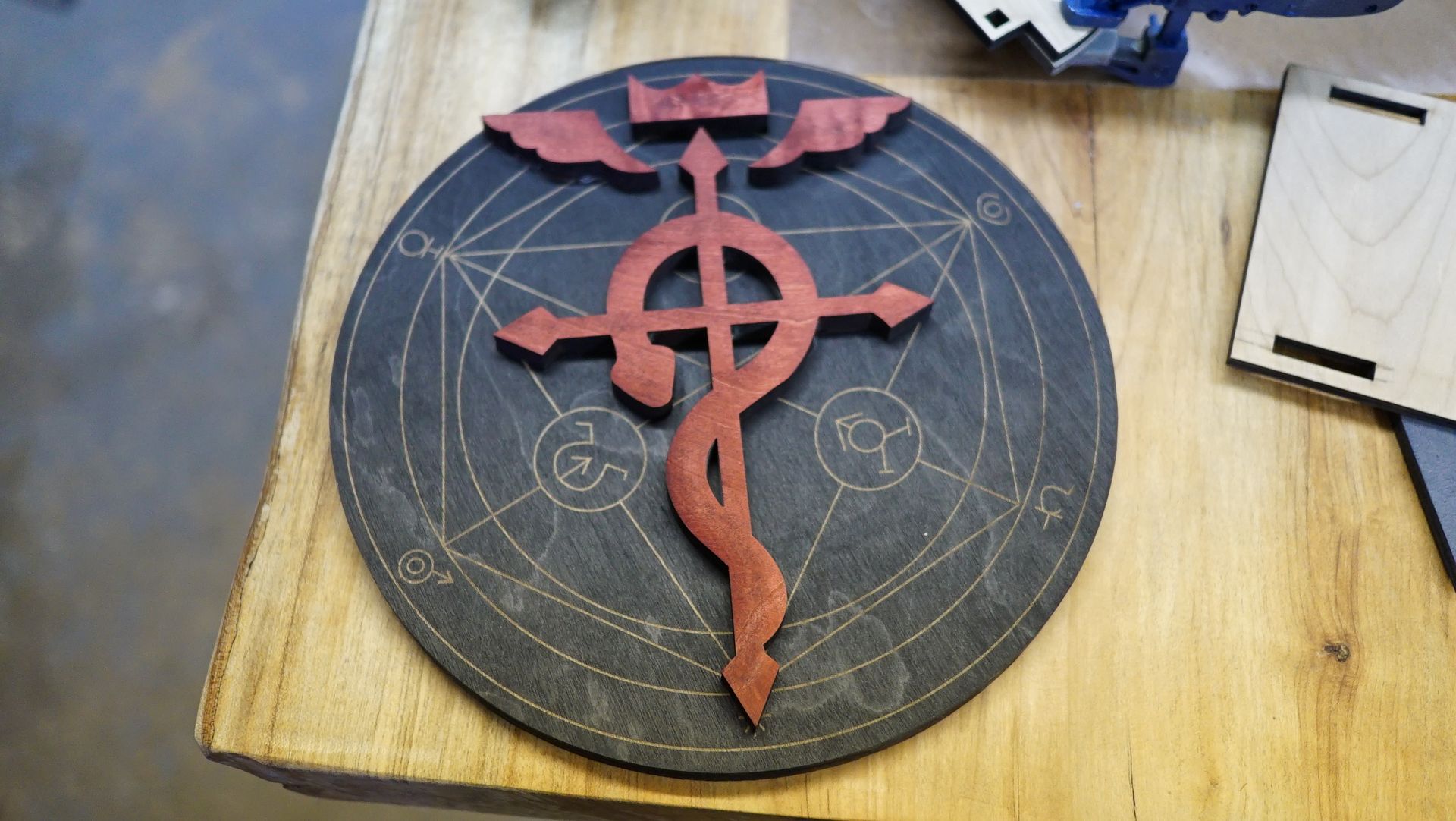 Wooden Fullmetal Alchemist Flamel Symbol