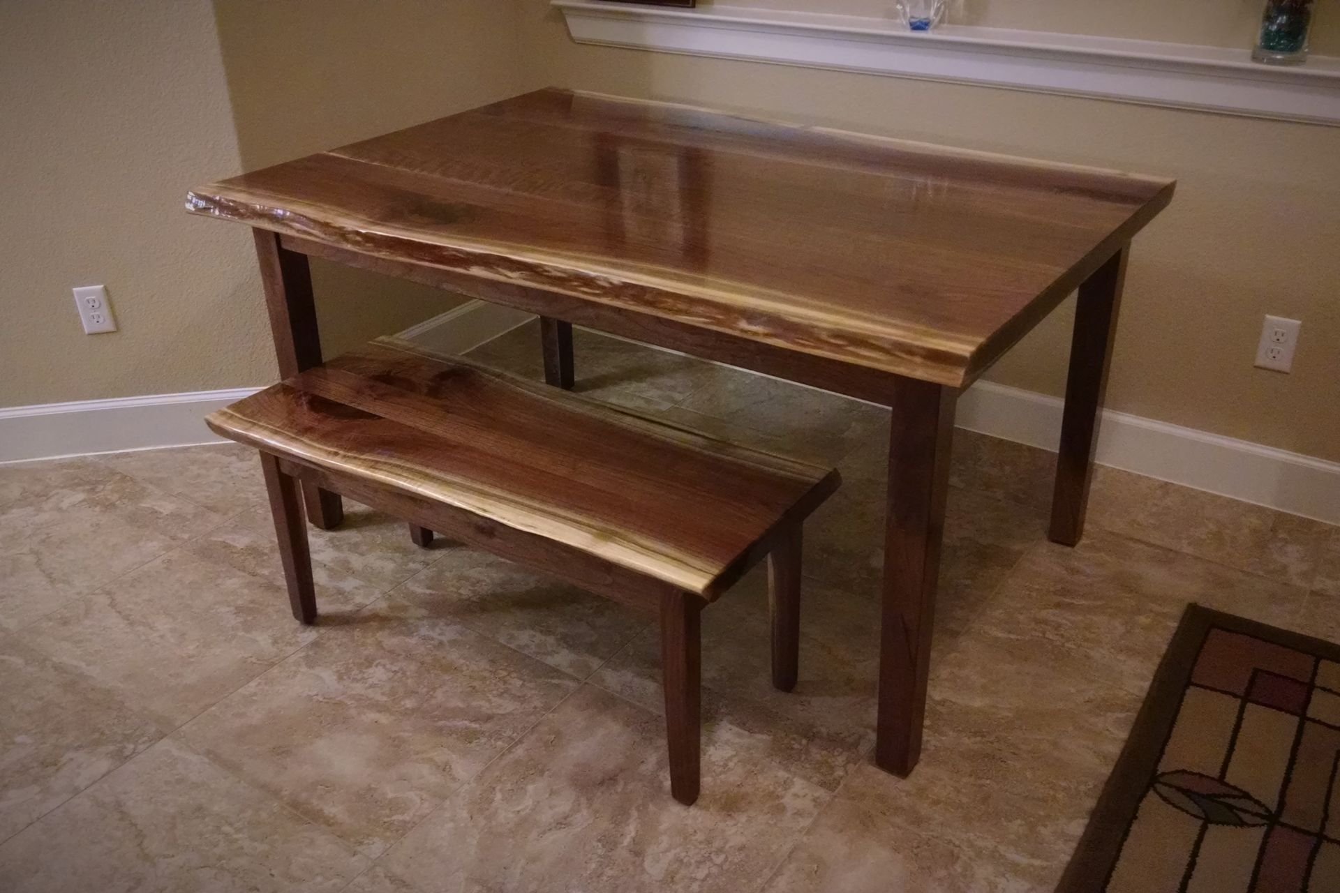 Live Edge Black Walnut Slab Wood Finished Table Top 2