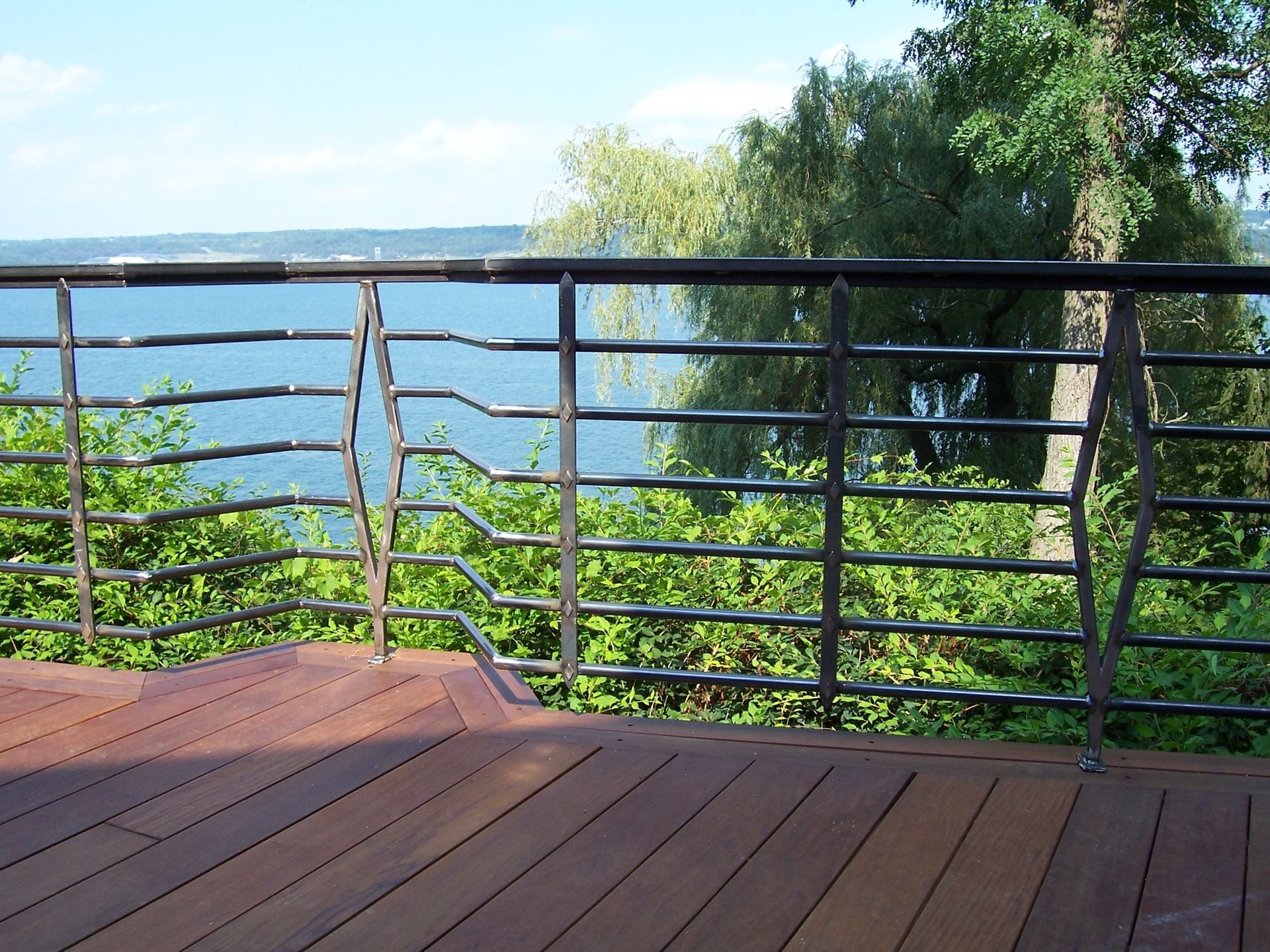 Redwood Deck Railings, Lake House