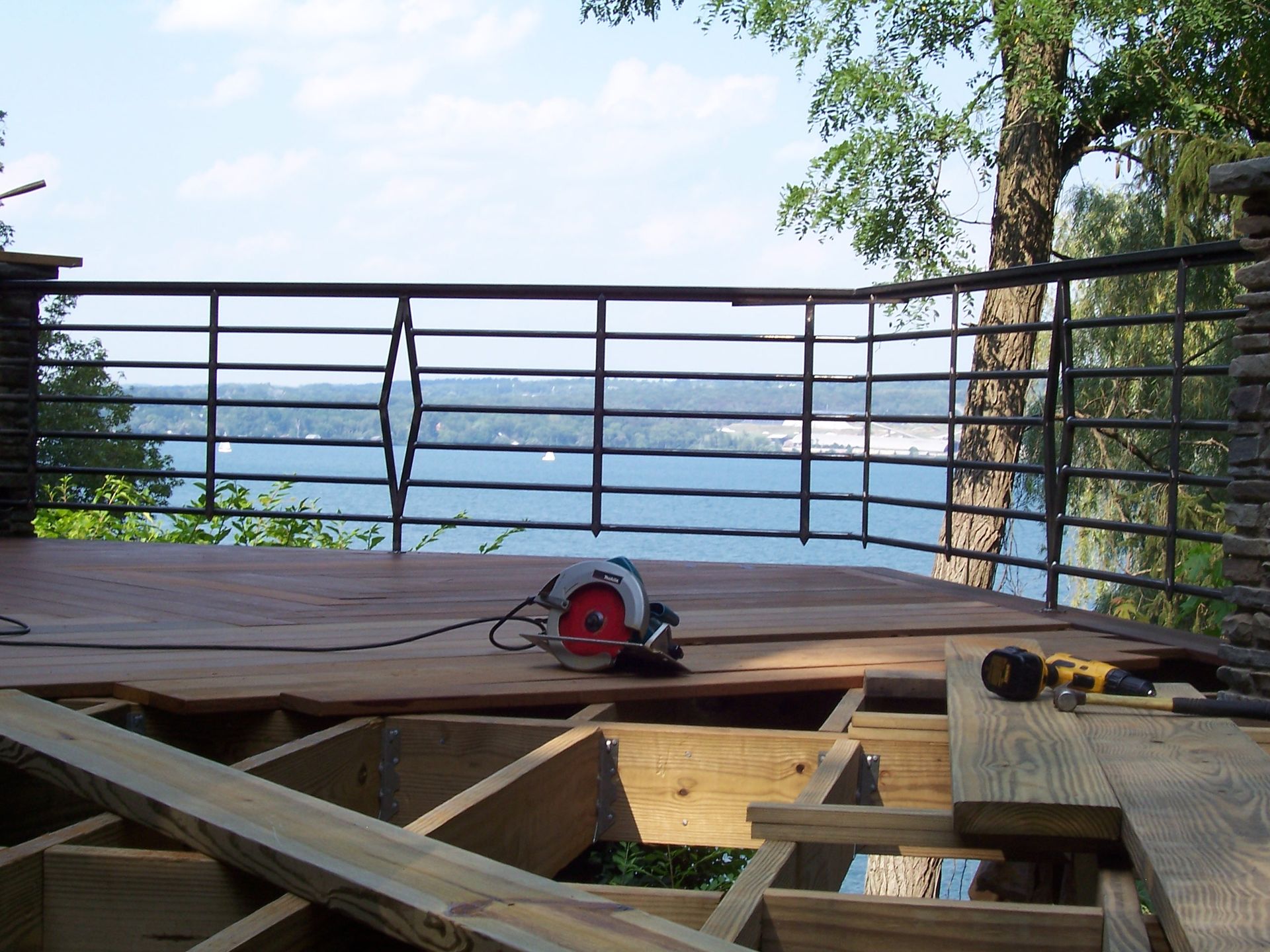Redwood Deck Railings, Lake House 2 