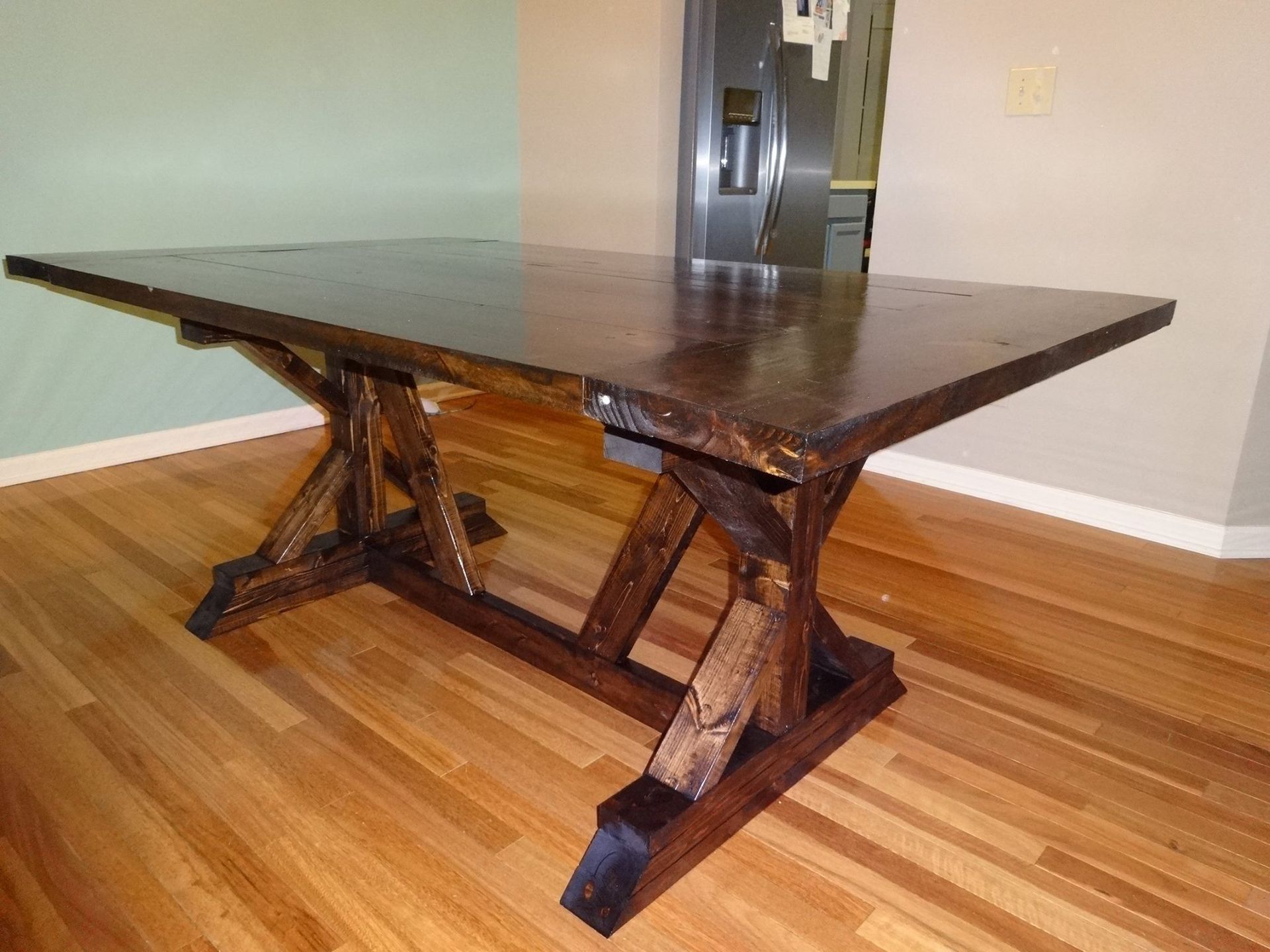 V - Trestle Farmhouse Style Table 3