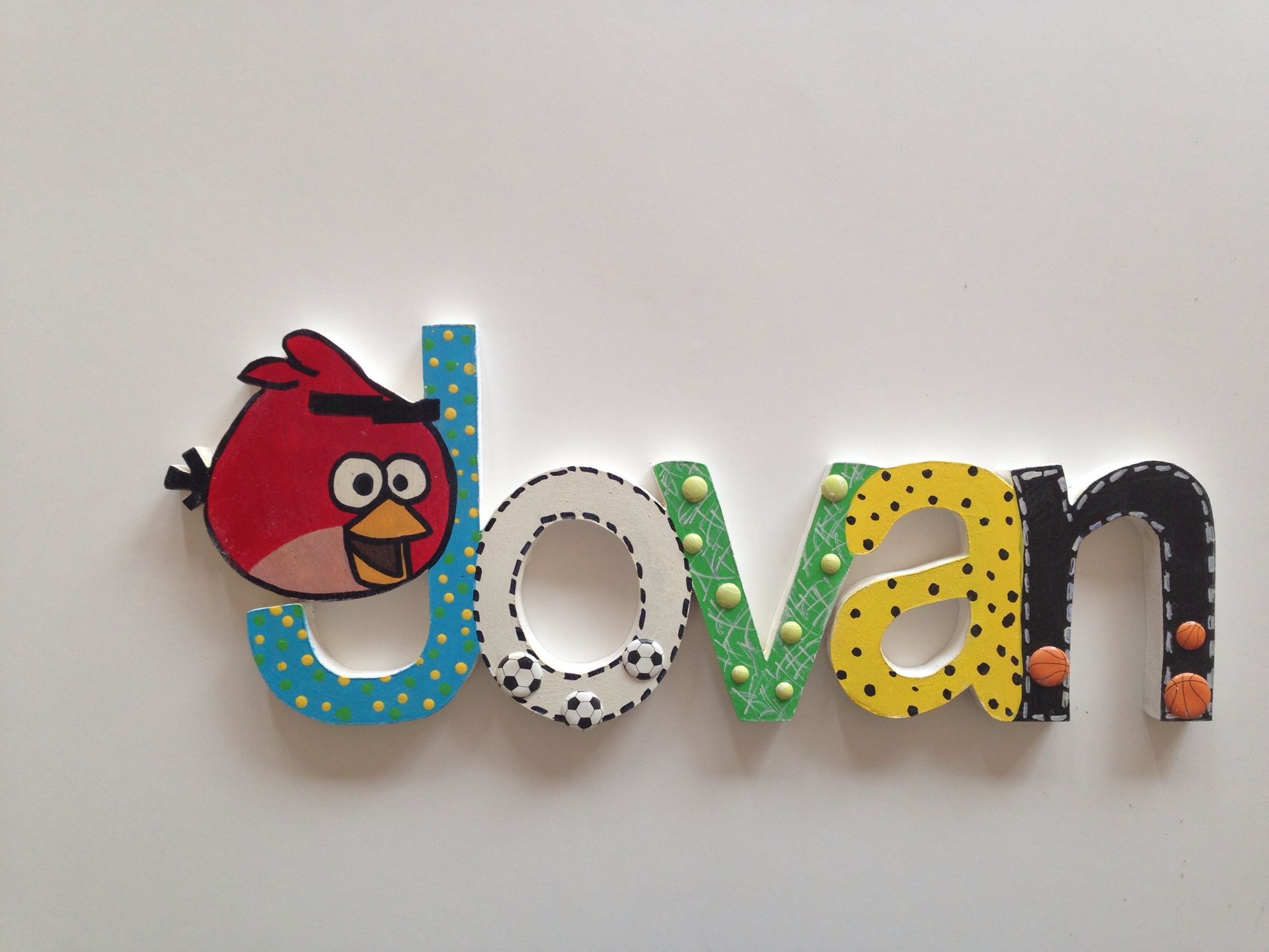 Hand Carved And Painted Wooden Names 5 