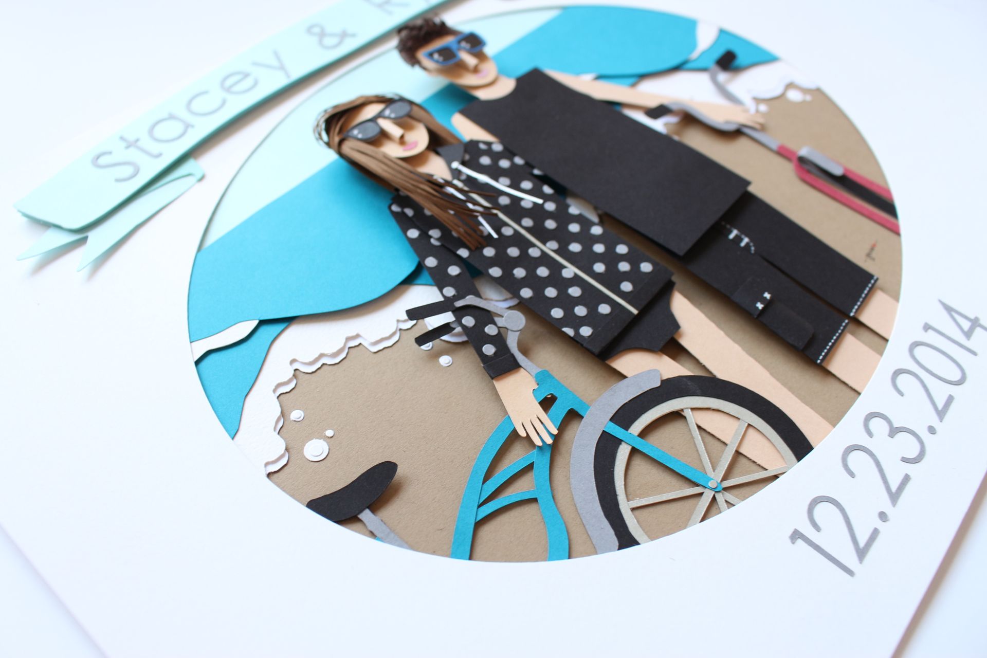 Custom Couple Paper Portrait 5