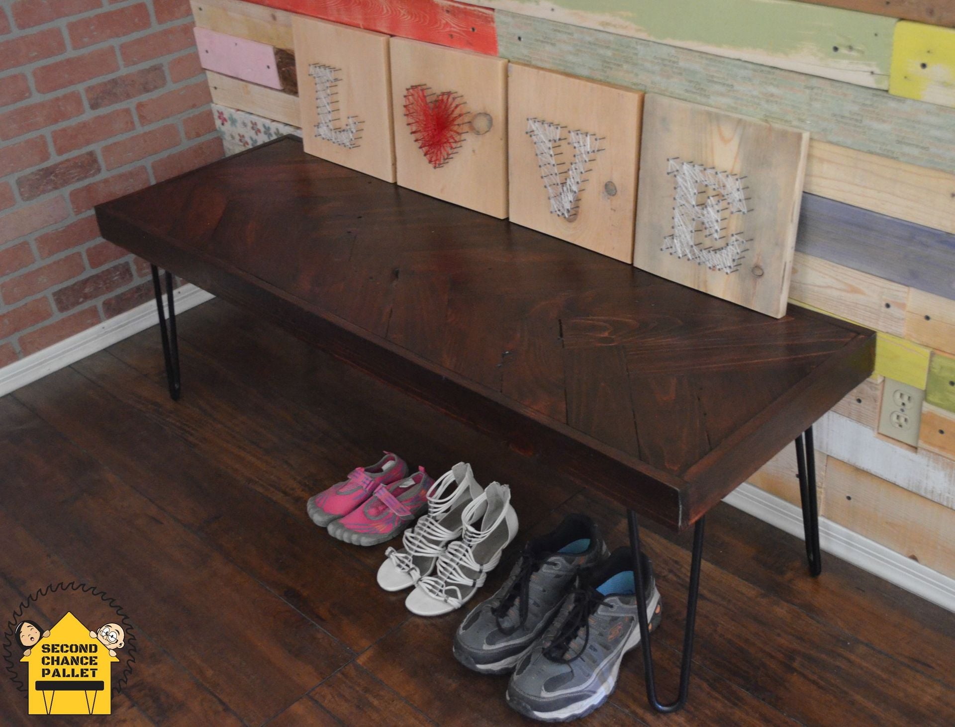 Reclaimed Bench, Reclaimed Wood Bench- Rustic Bench, Herringbone Bench 5