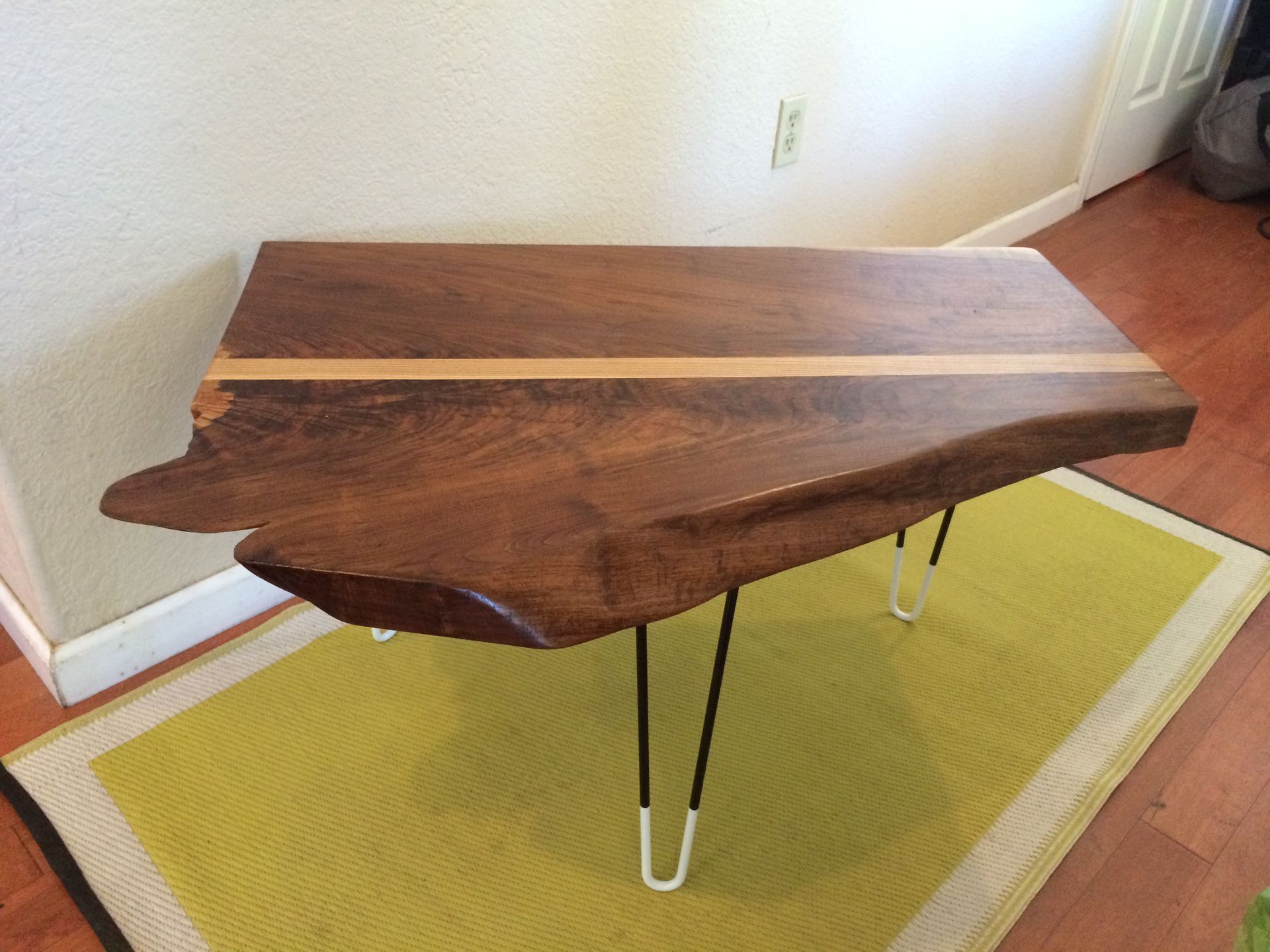 Walnut And Ash Live-Edge Coffee Table