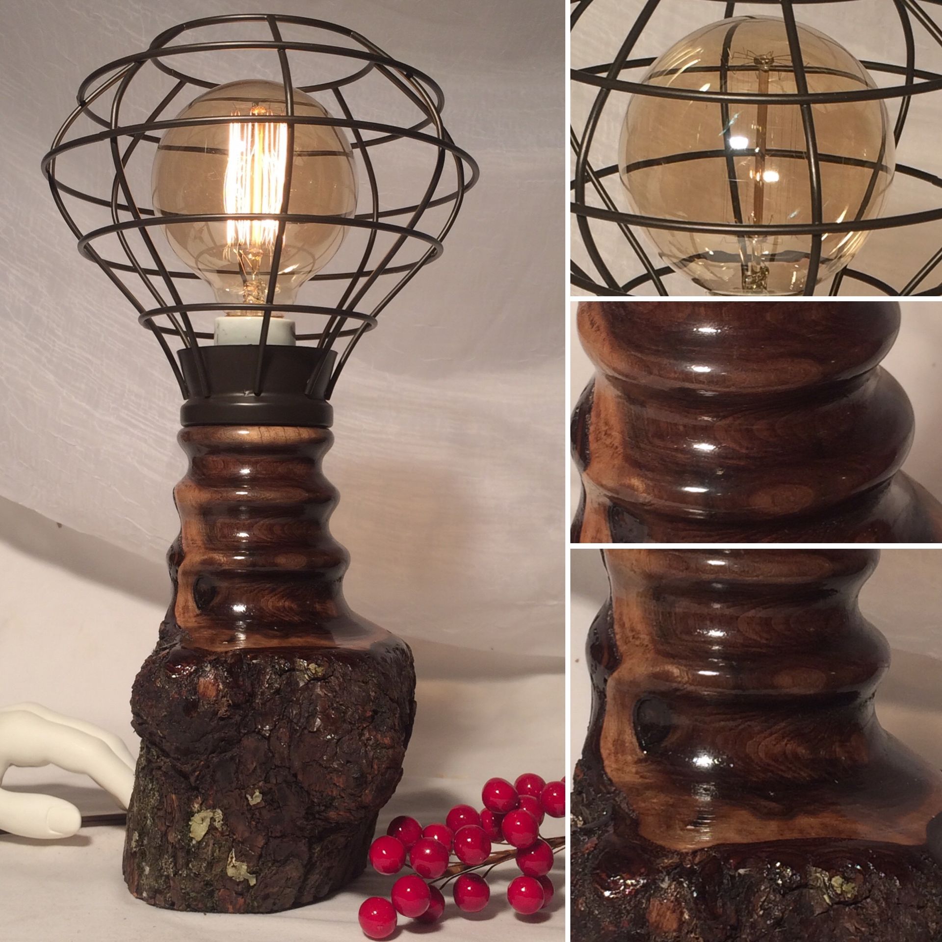 Walnut Edison/Tesla Lamp