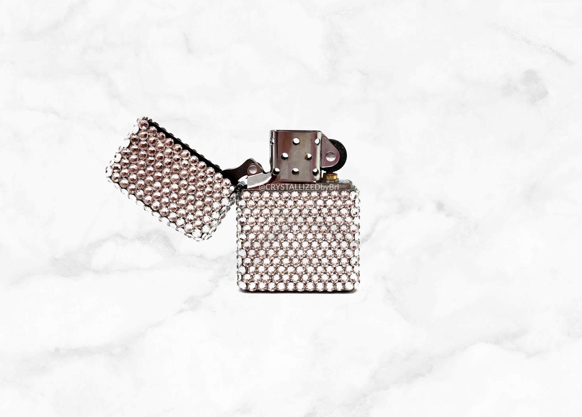 Crystallized Zippo Lighter Flip Top Pocket Size Bling Genuine
