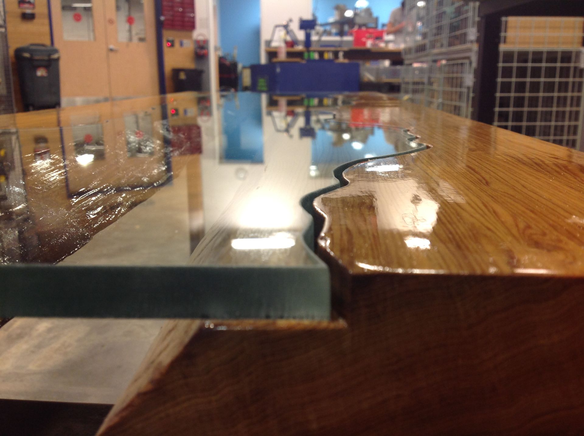 Wood Through Glass Coffee Table