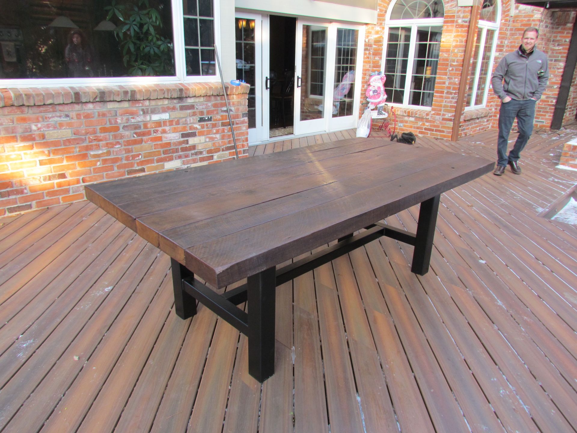 Reclaimed Oak And Powder Coated Steel Tables 4