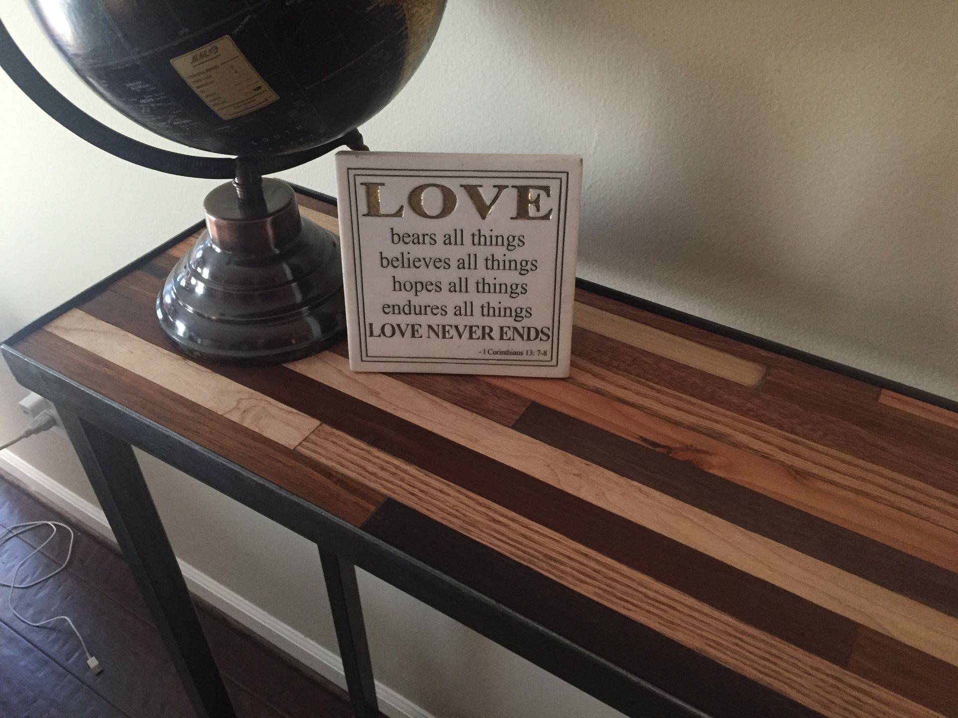 Steel And Hardwood Entry Console 4