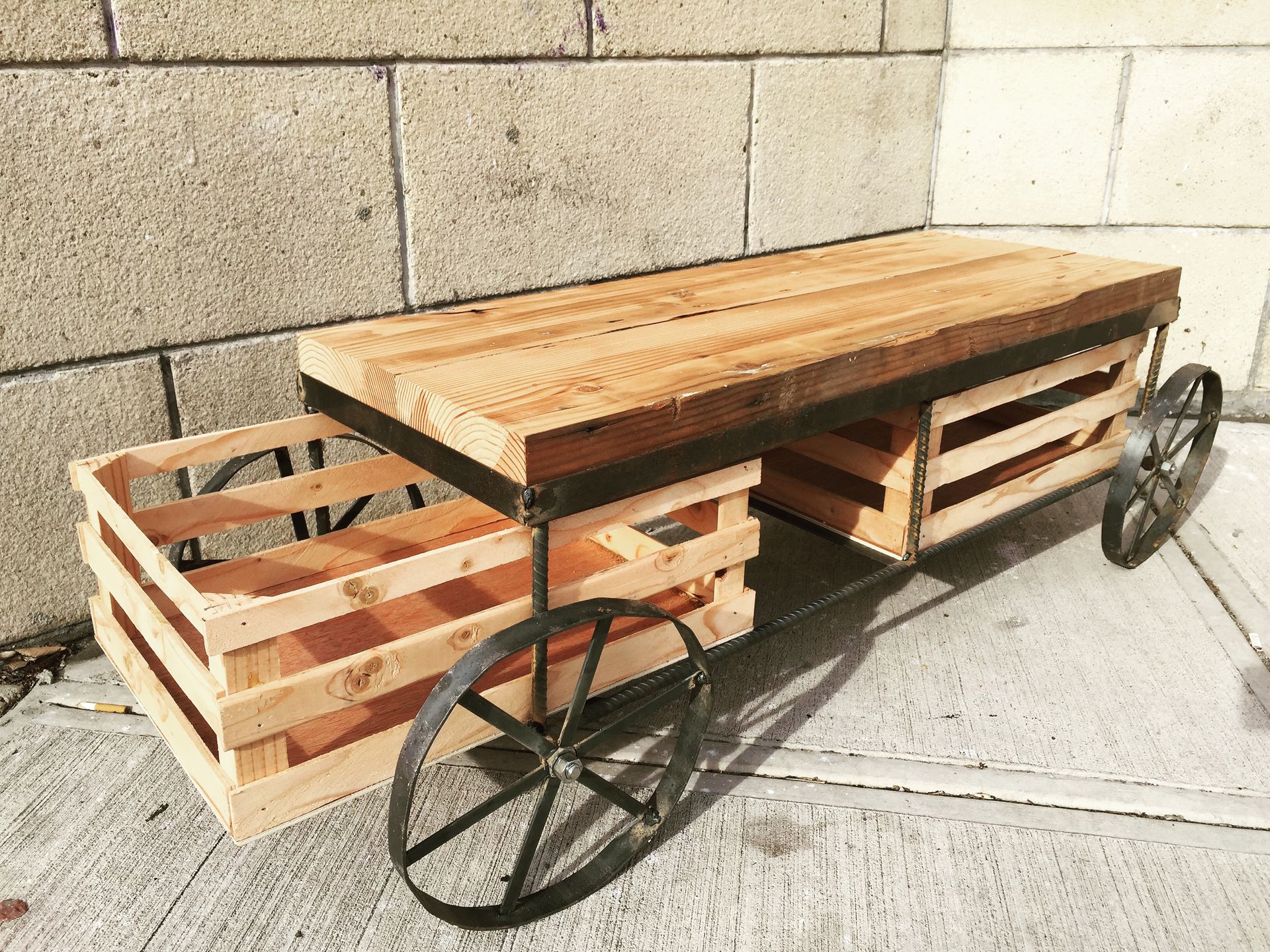 Rustic Wagon Coffee Table 2 