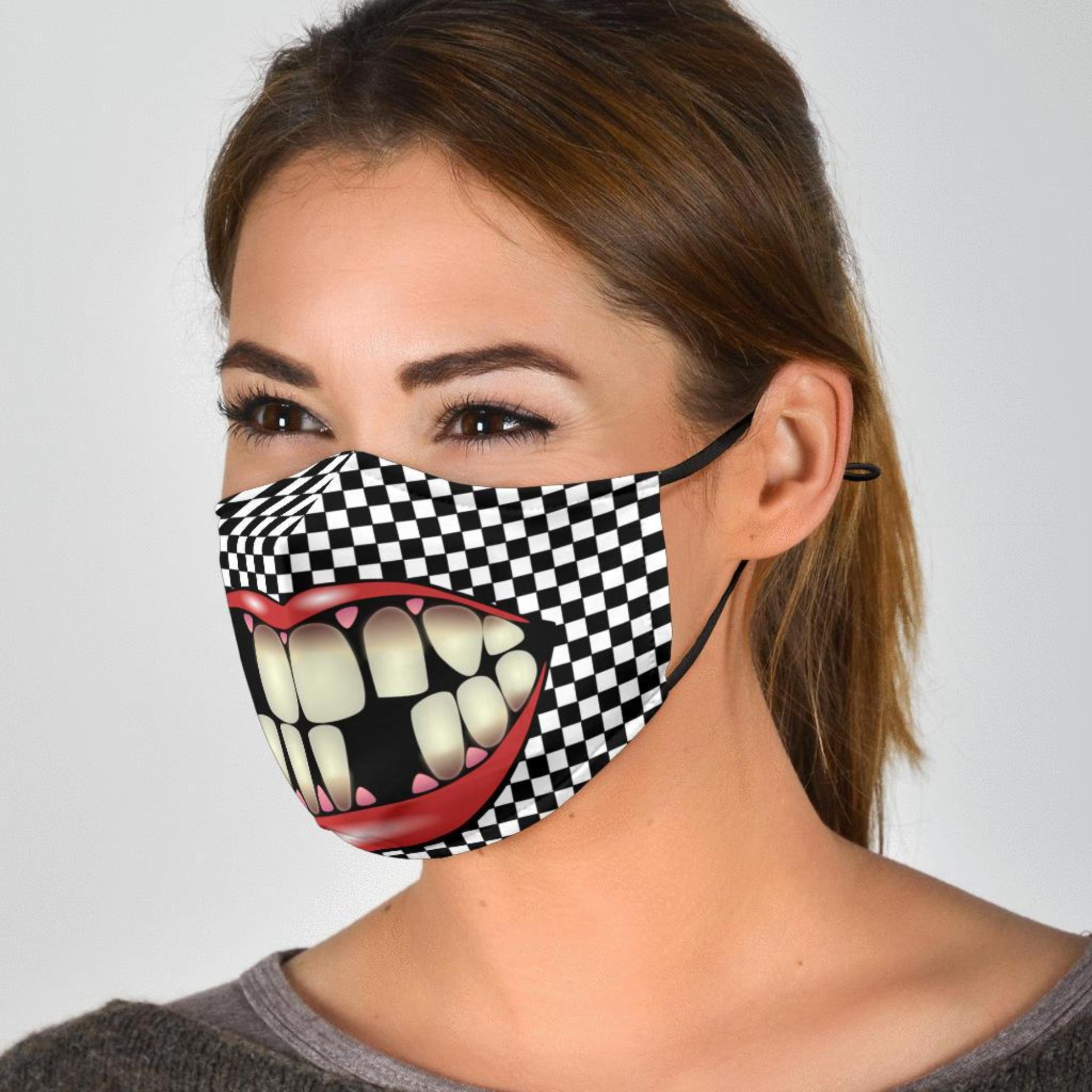 Funny Adult Or Child Fabric Face Mask With 2 Free Filters Adjustable Straps 4 