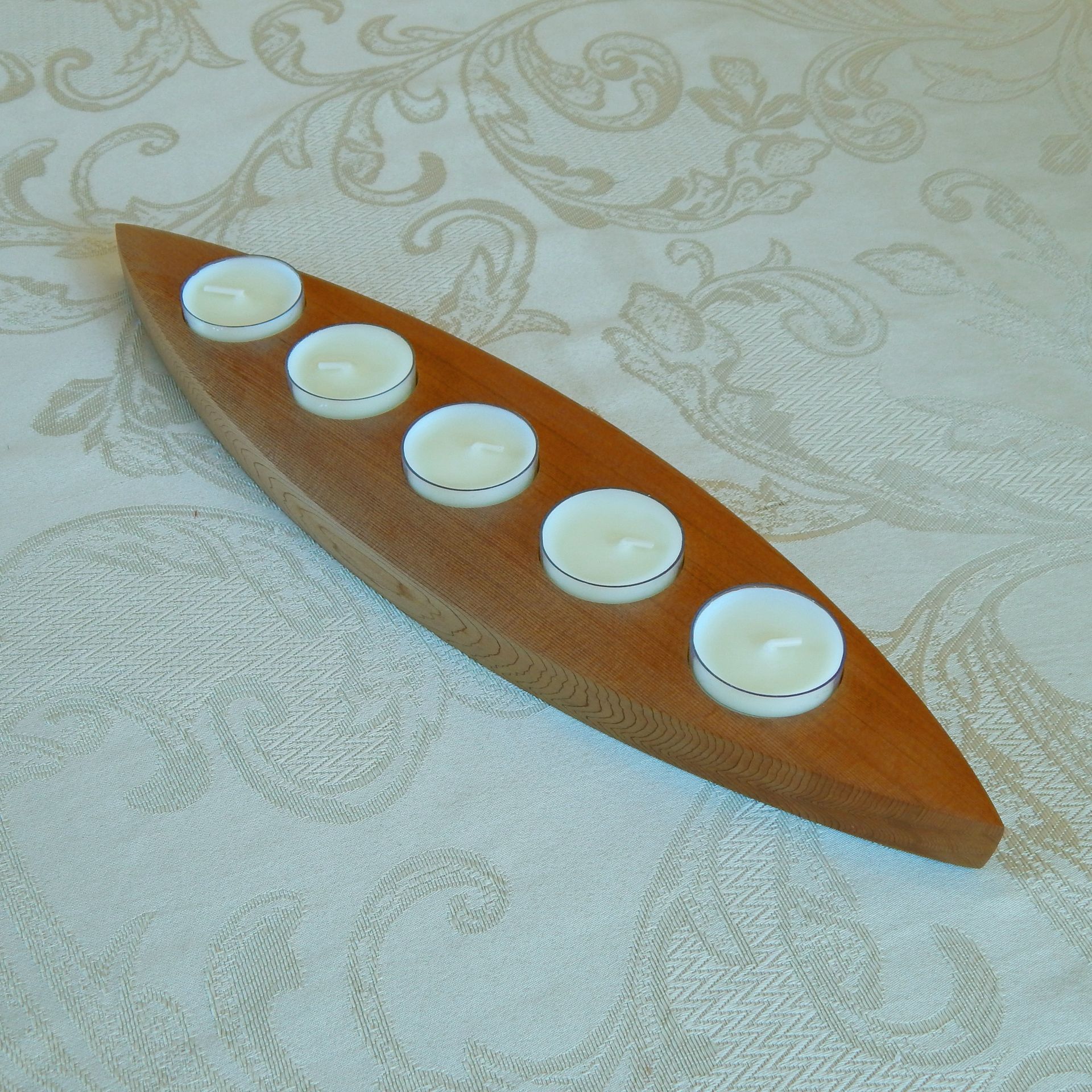 Cedar Candle Holder - Tea Lights Included